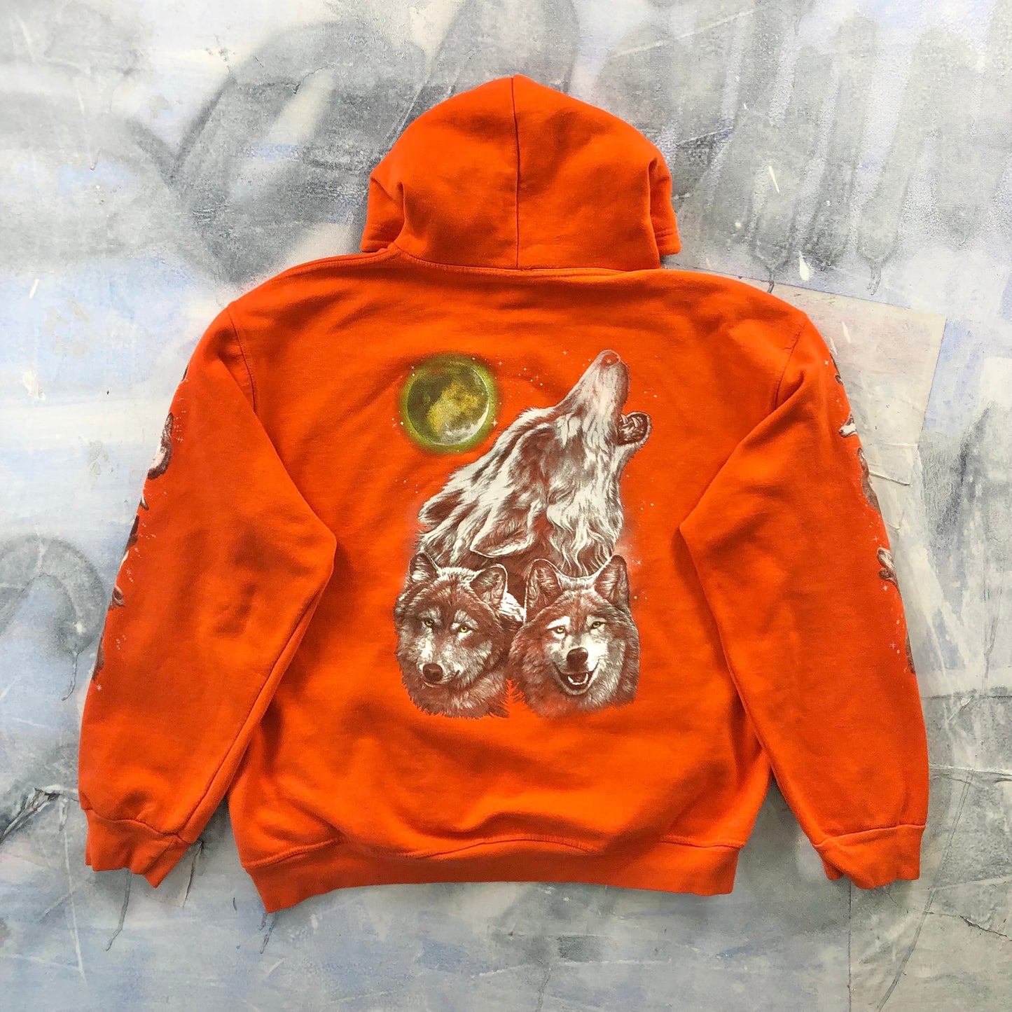 Vintage Wolf Pack Lobos Hoodie Sweatshirt L