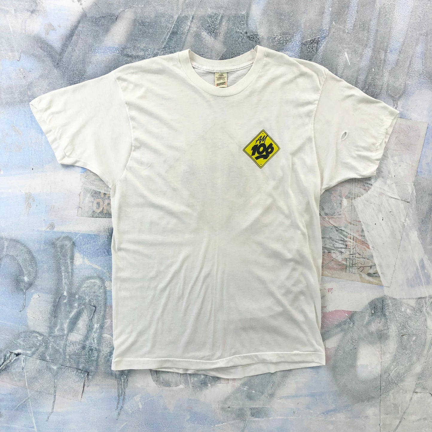 Vintage 90s 106 AM Radio Station Single Stitch T Shirt L