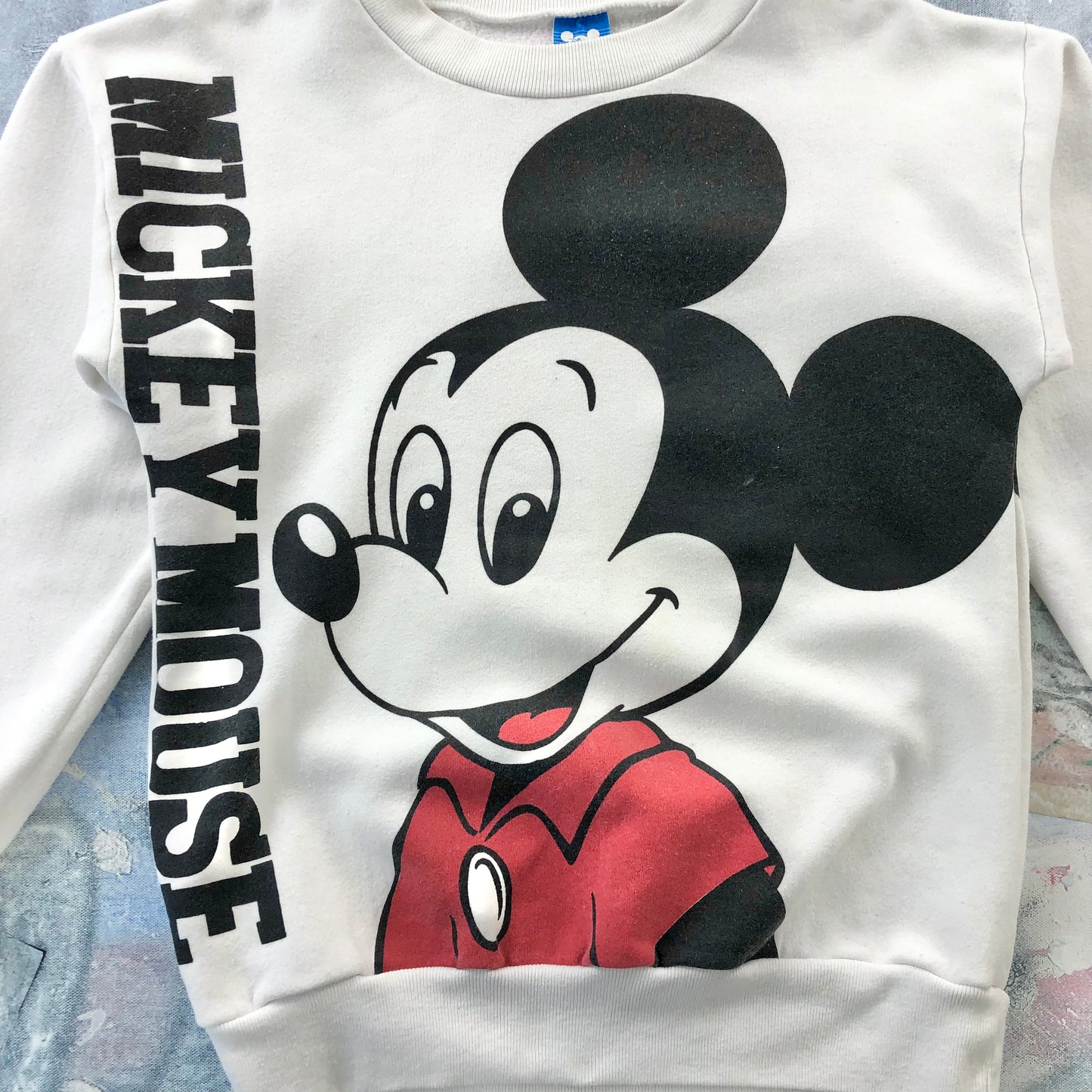 Vintage 80s USA Disney Mickey Mouse AOP Crewneck Sweatshirt S