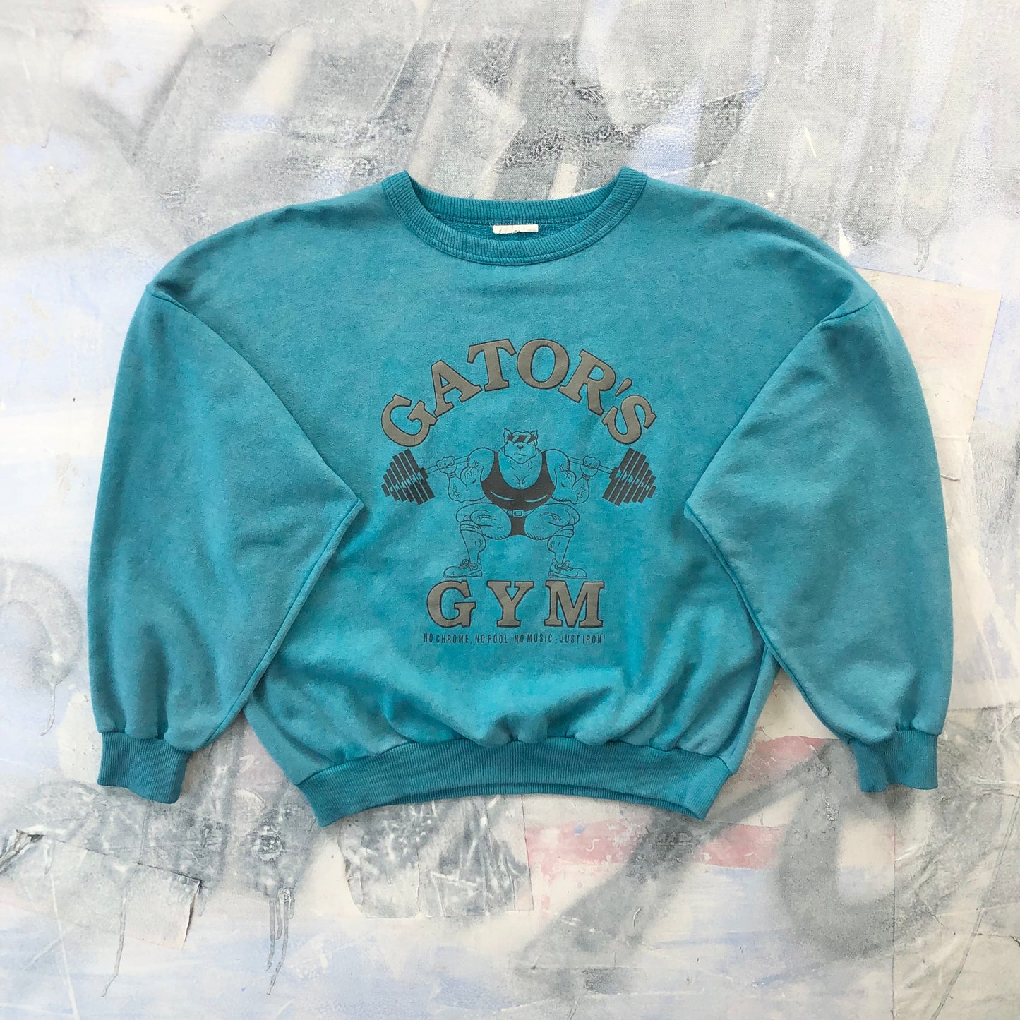 Vintage USA Gators Gym Bodybuilding Gear Crewneck Sweatshirt L