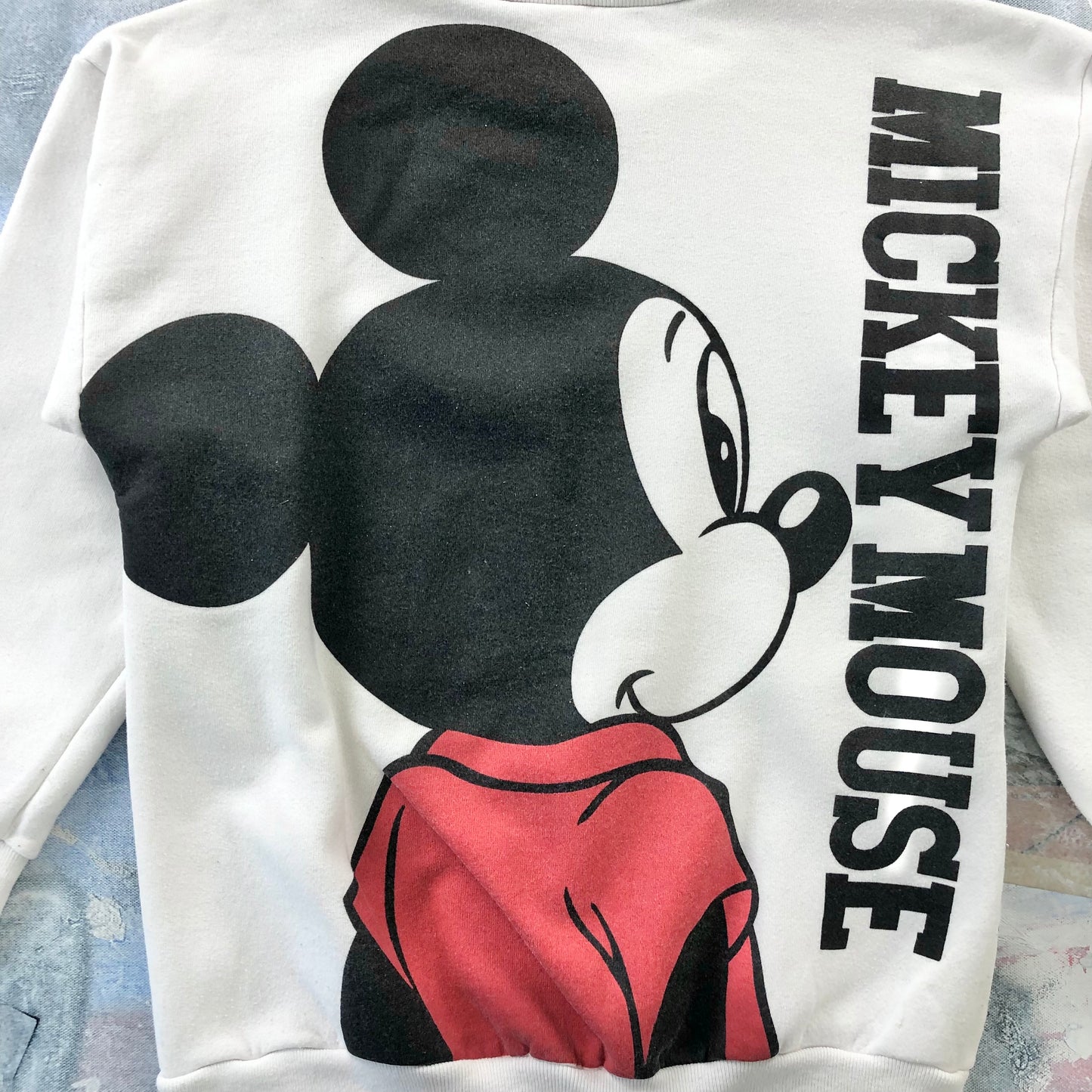 Vintage 80s USA Disney Mickey Mouse AOP Crewneck Sweatshirt S