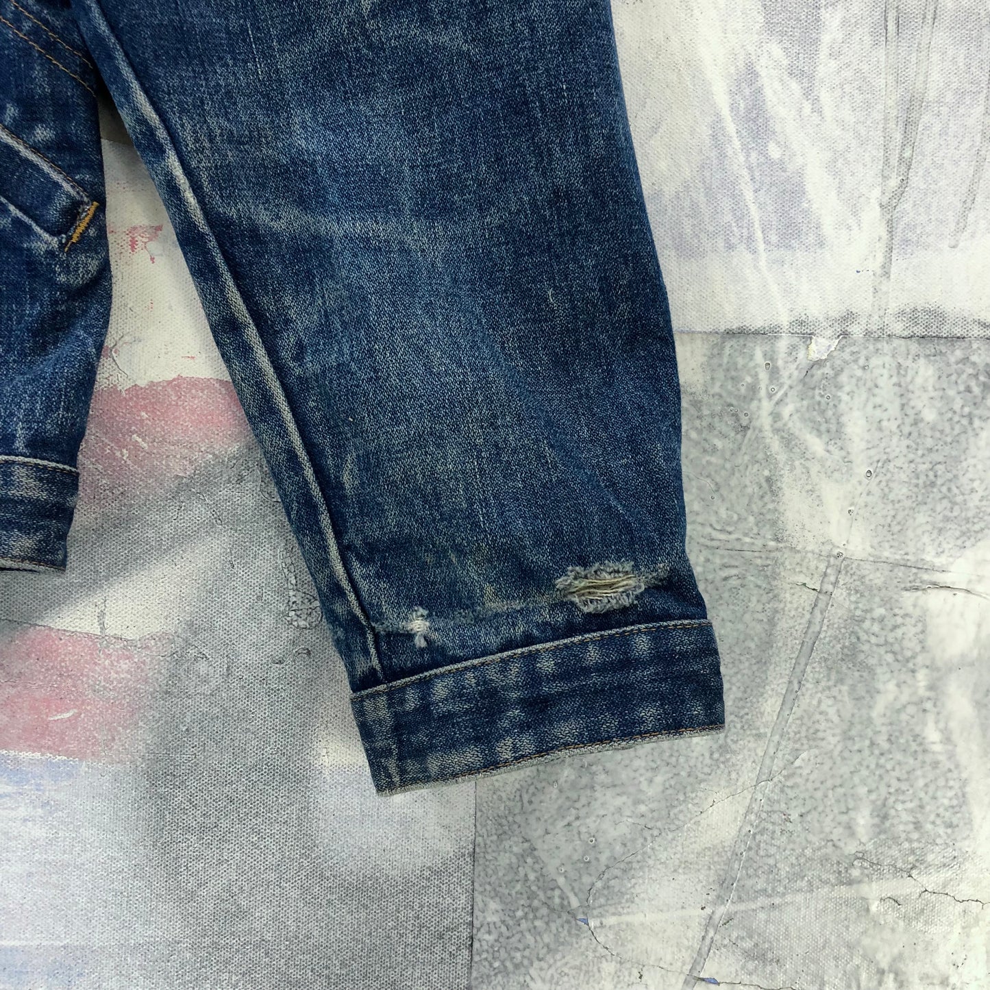 Vintage 90s Three Bars Zip Button Denim Jacket XXL