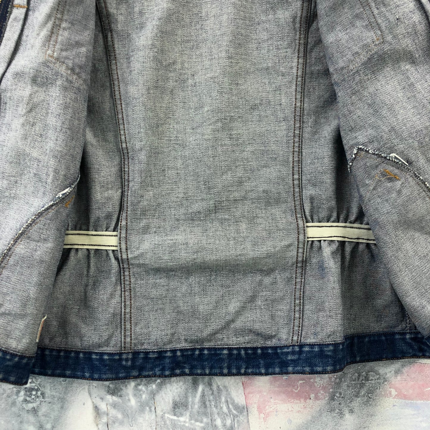 Vintage 90s Three Bars Zip Button Denim Jacket XXL