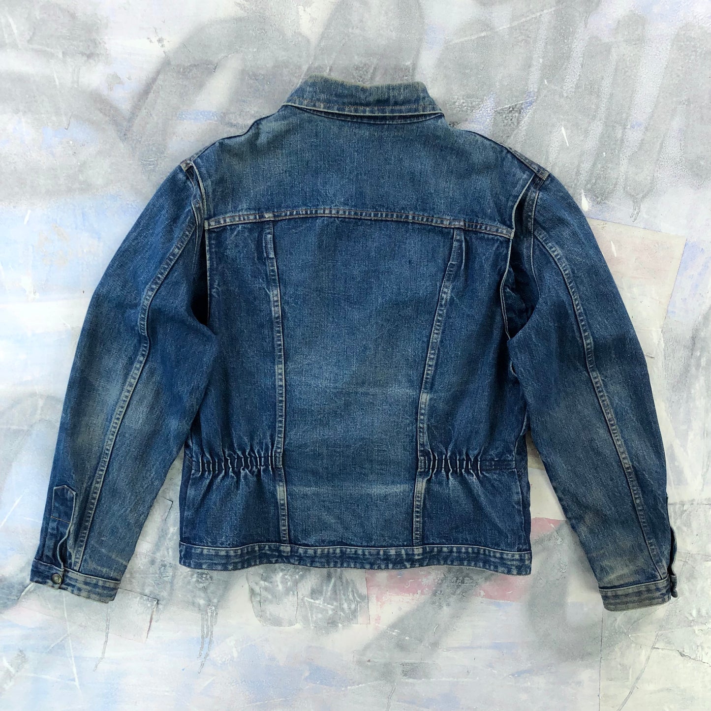 Vintage 90s Three Bars Zip Button Denim Jacket XXL
