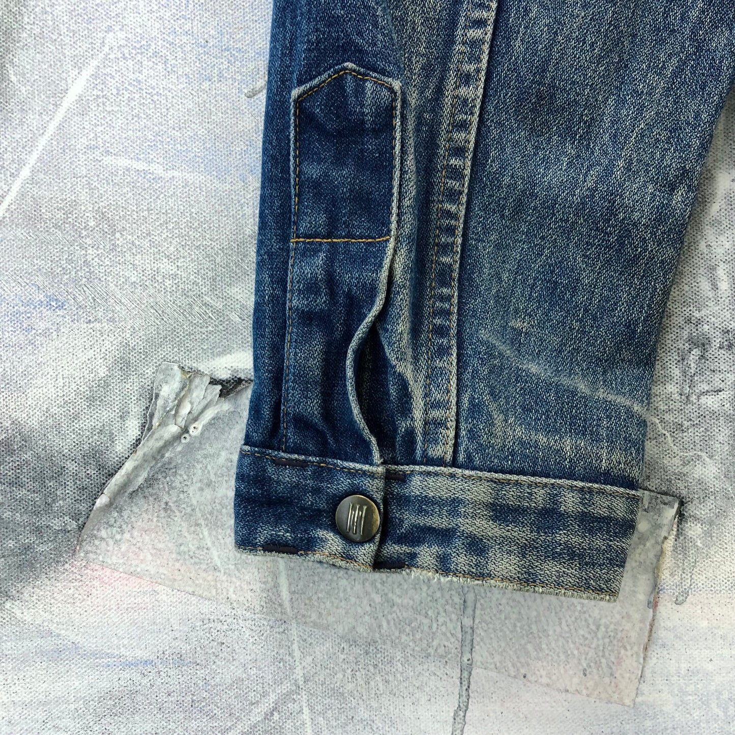 Vintage 90s Three Bars Zip Button Denim Jacket XXL