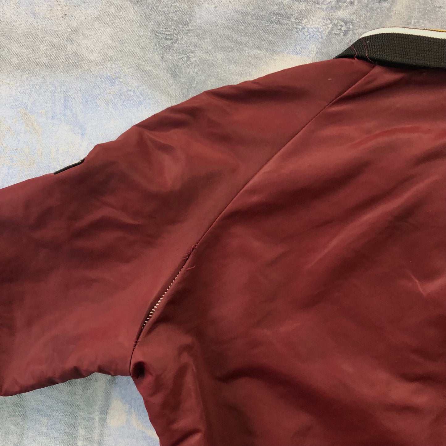 Vintage 80s Marv Holland Hays Custom Name Barry Quilted Lined Varsity Button Bomber Jacket L