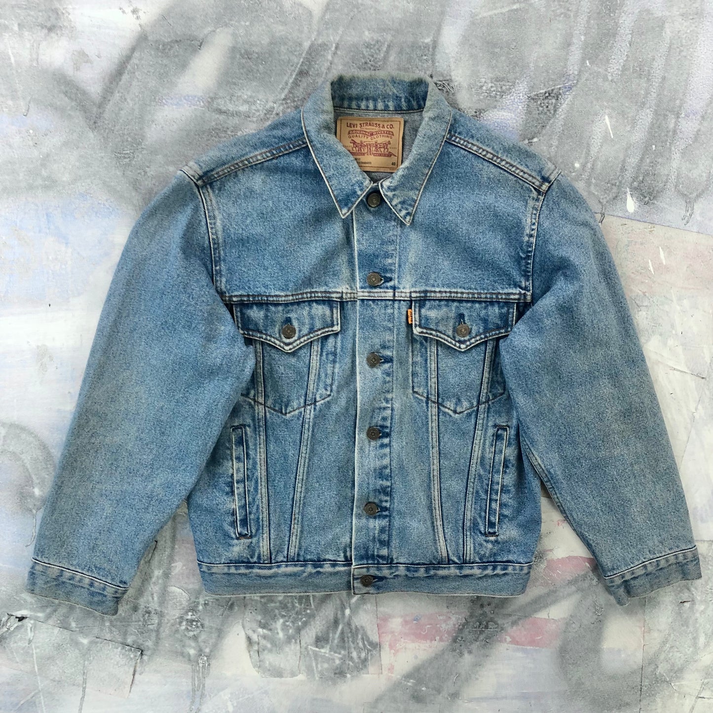 Vintage Levis Orange Tab Button Denim Jacket M