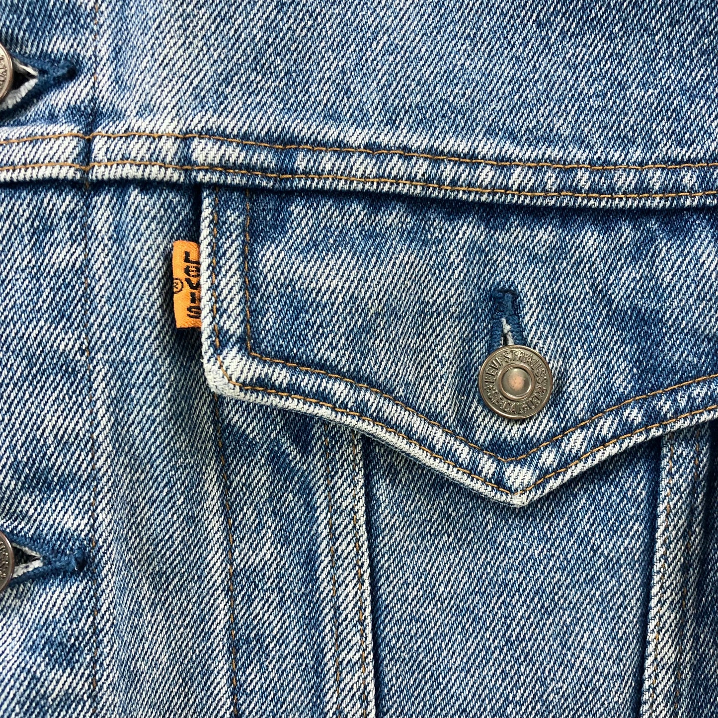 Vintage Levis Orange Tab Button Denim Jacket M