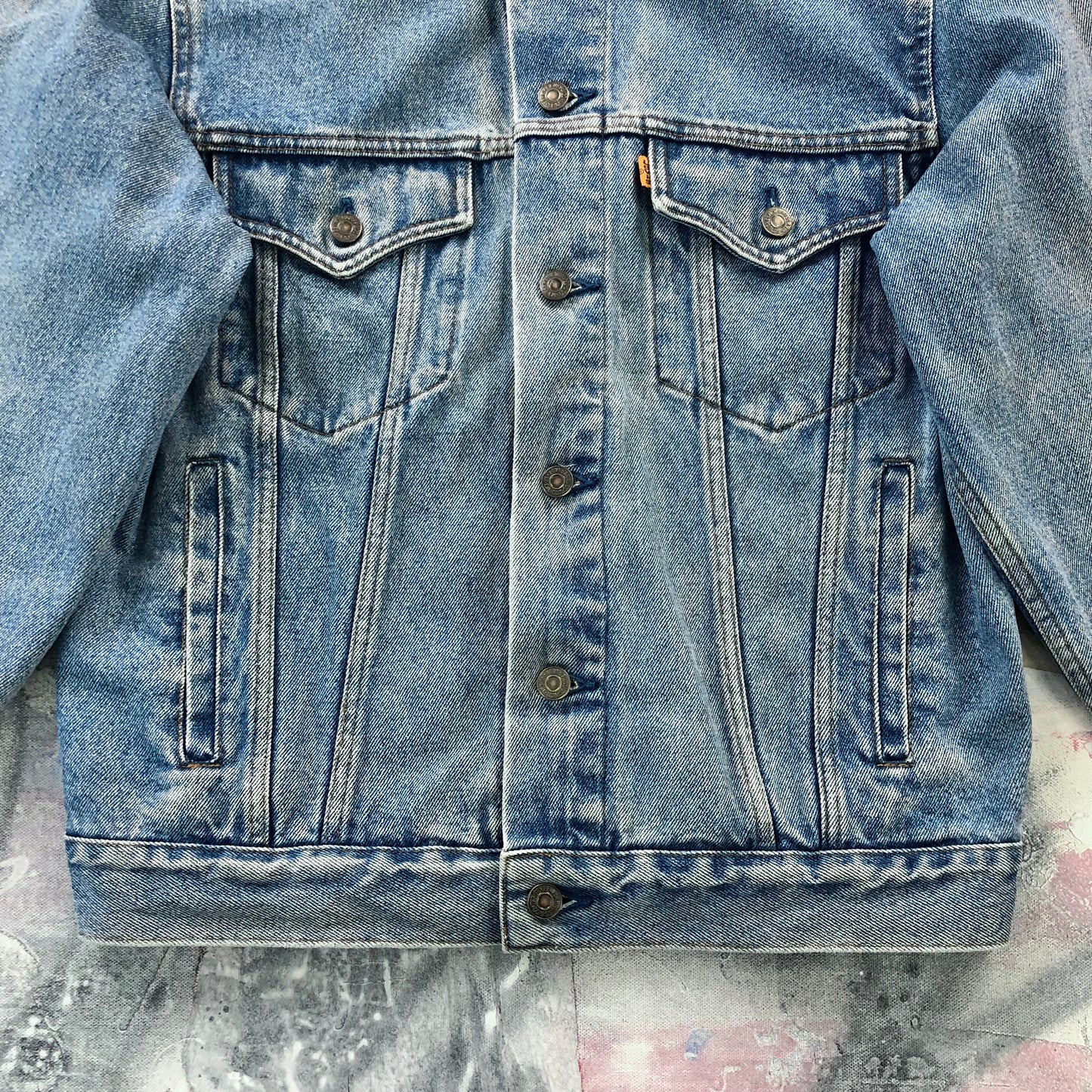 Vintage Levis Orange Tab Button Denim Jacket M
