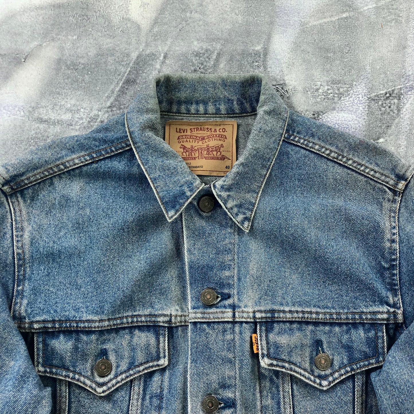 Vintage Levis Orange Tab Button Denim Jacket M