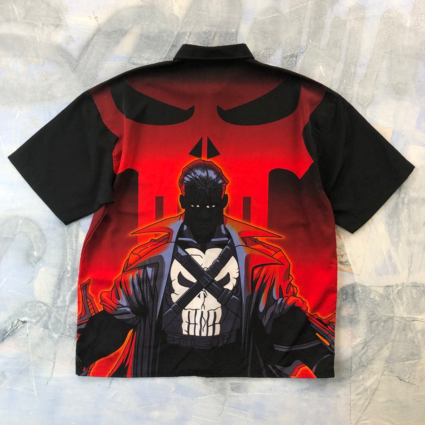 Vintage The Punisher AOP Button Shirt XL