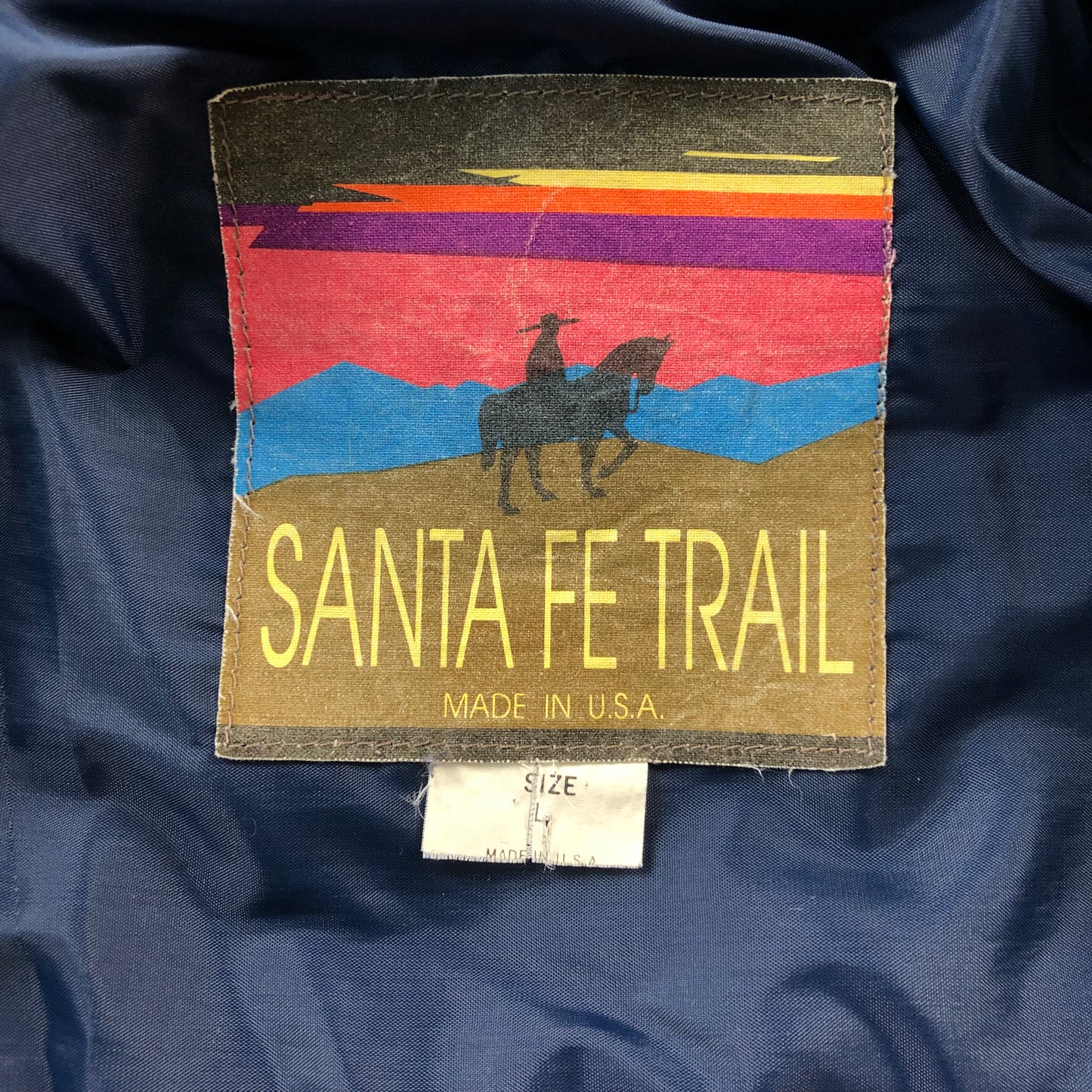 Vintage USA Santa Fe Trail Western Aztec Wool Bomber Zip Jacket L