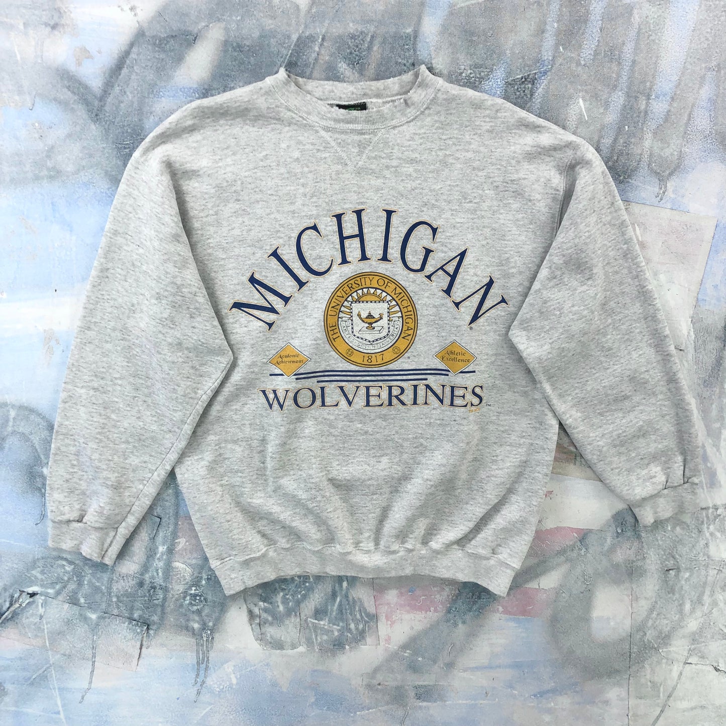 Vintage 90s USA The University Of Michigan Wolverines Crewneck Sweatshirt L