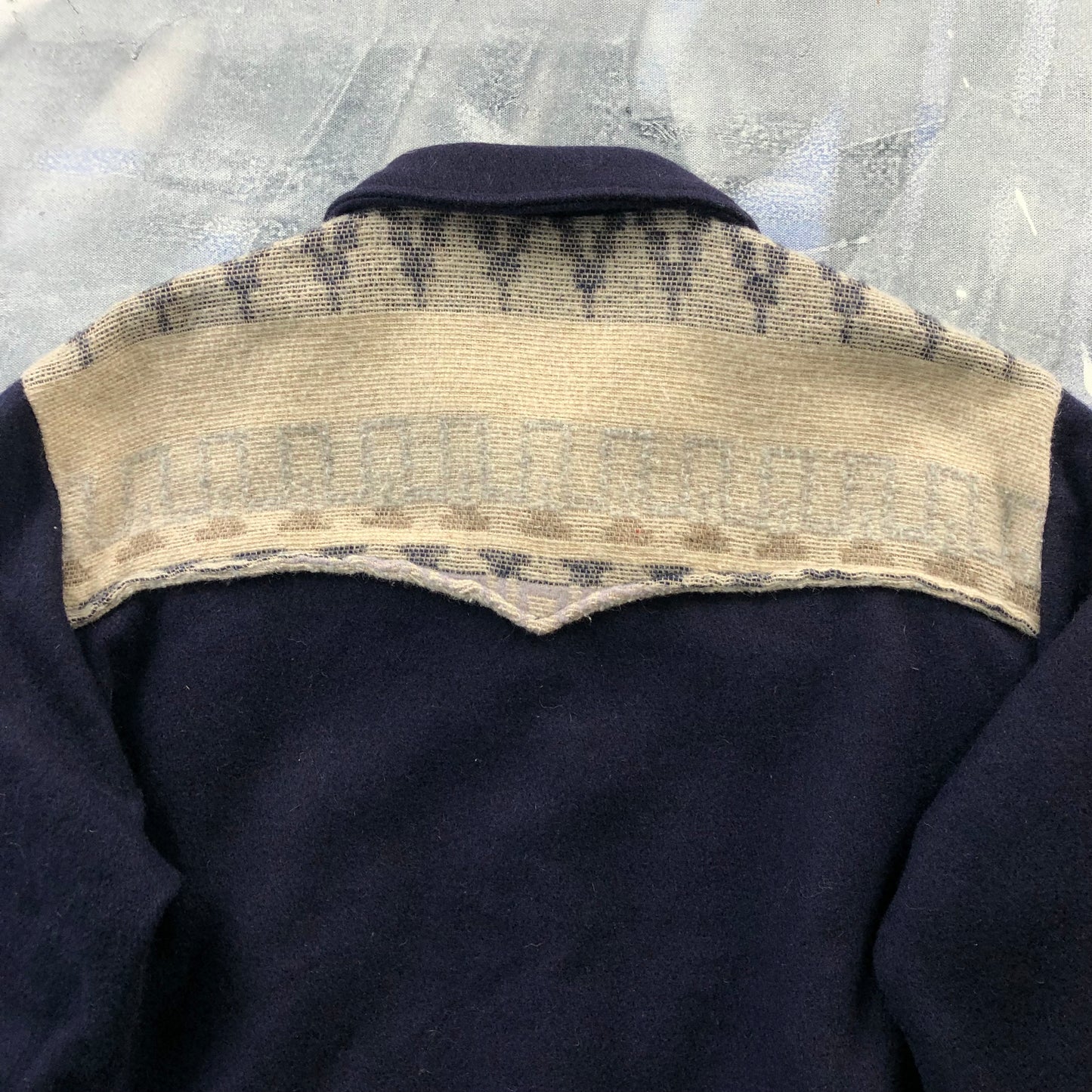 Vintage USA Santa Fe Trail Western Aztec Wool Bomber Zip Jacket L