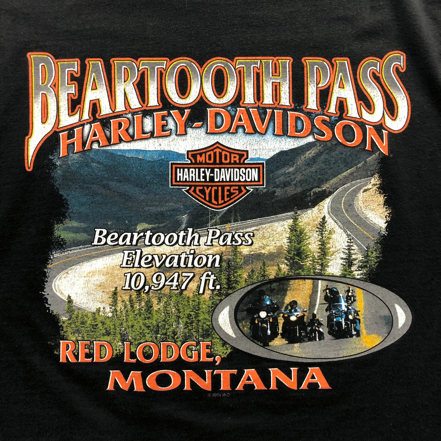 Vintage Harley Davidson Motorcycles Beartooth Pass Red Lodge Montana Eagle T Shirt XL