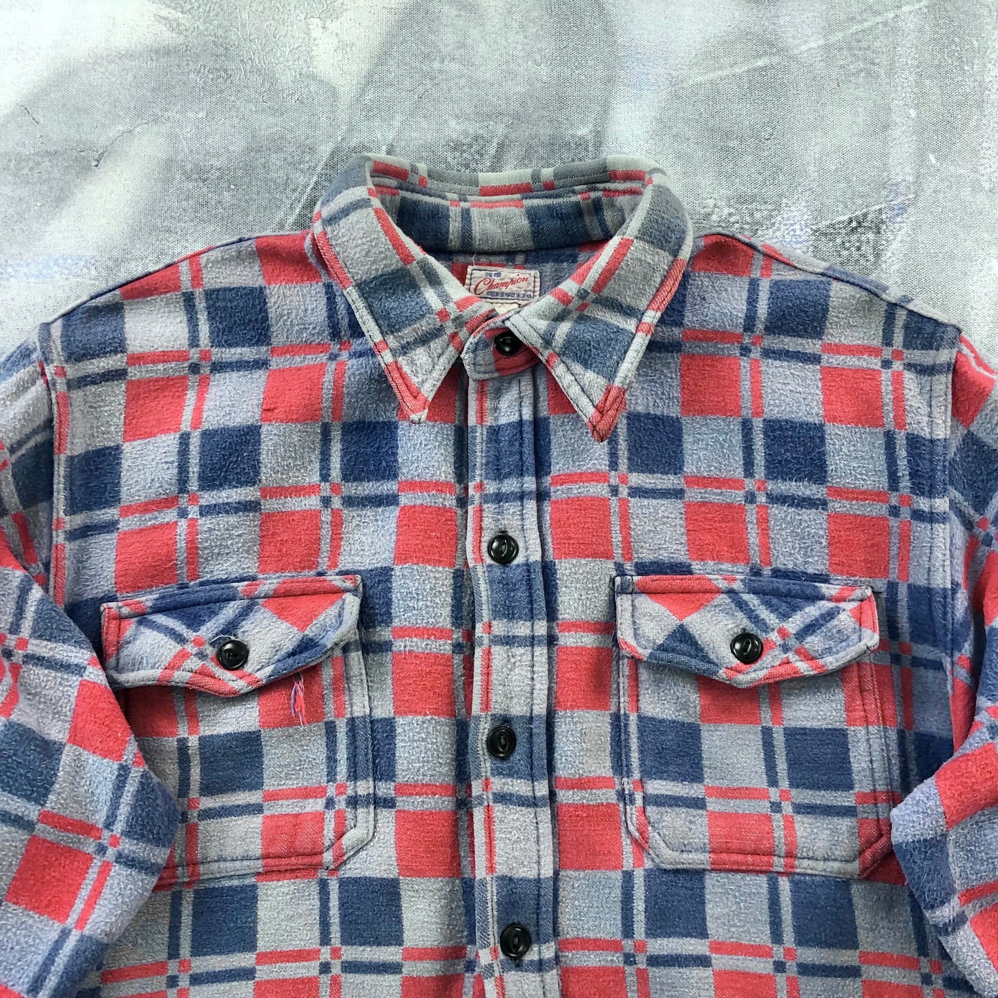 Vintage 60s Champion Button Flannel Shirt XL