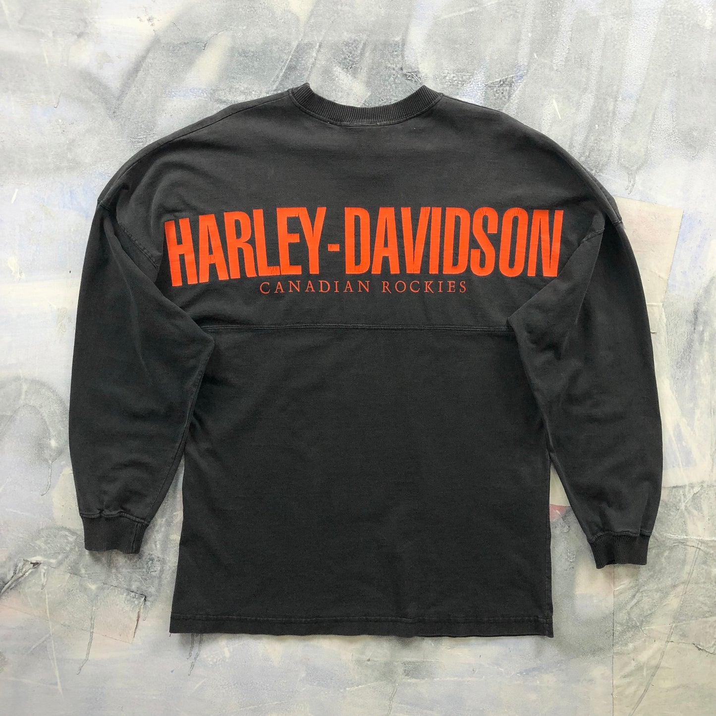 Vintage Harley Davidson Motorcycles Canadian Rockies Long Sleeve Heavyweight Shirt L