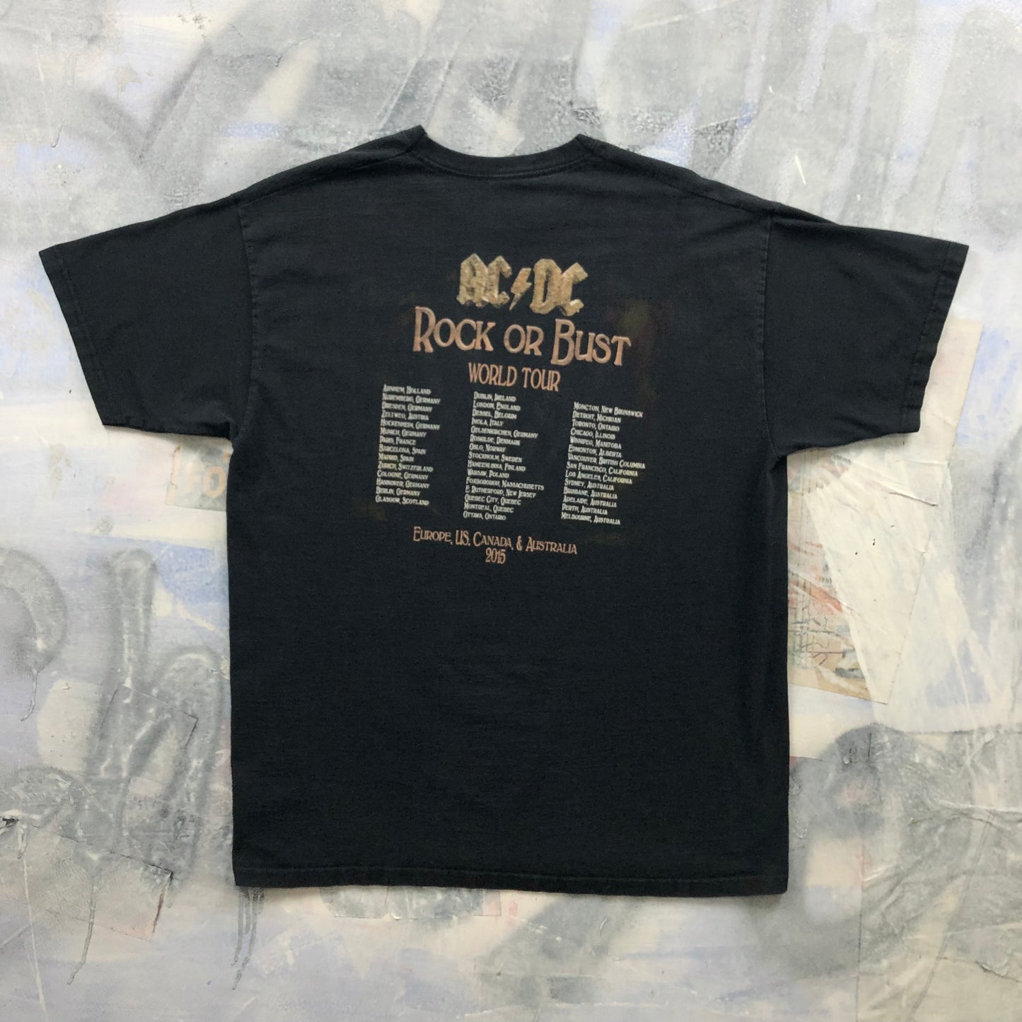 Vintage ACDC 2015 Rock Or Bust World Tour T Shirt XL