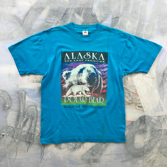 Vintage USA Alaska The Last Frontier Polar Bear T Shirt L