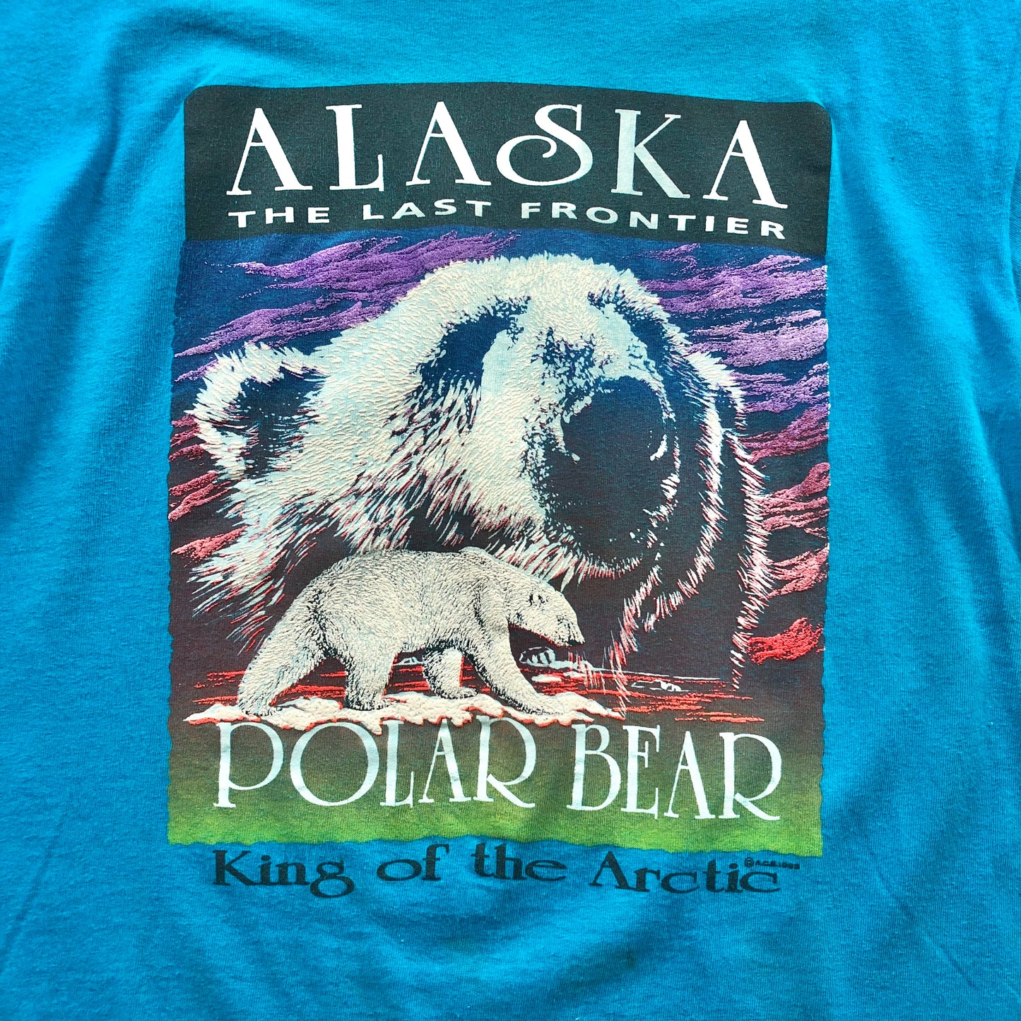 Vintage USA Alaska The Last Frontier Polar Bear T Shirt L