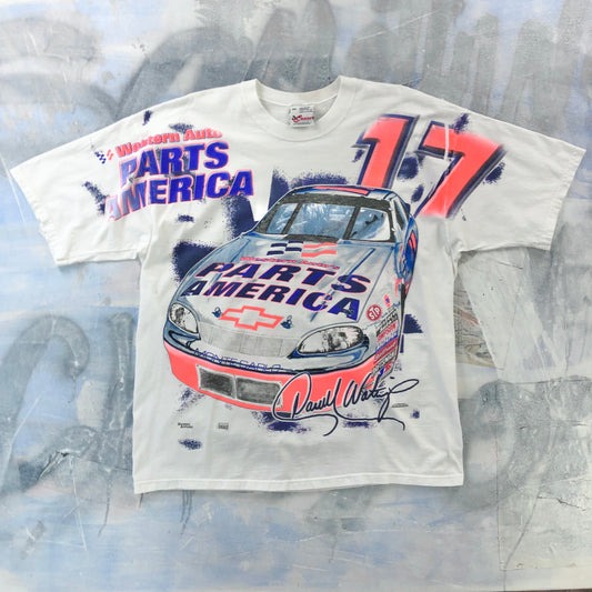 Vintage 90s USA Darrel Waltrip Nascar 25th Anniversary AOP T Shirt XXL