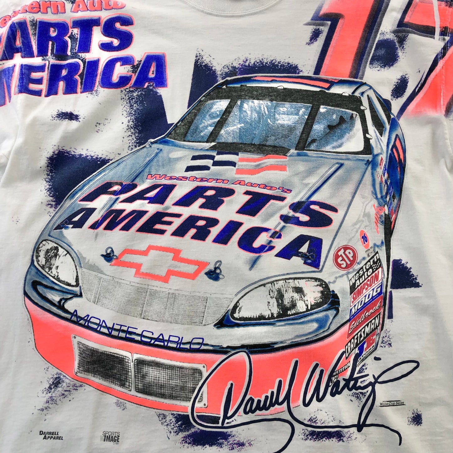 Vintage 90s USA Darrel Waltrip Nascar 25th Anniversary AOP T Shirt XXL