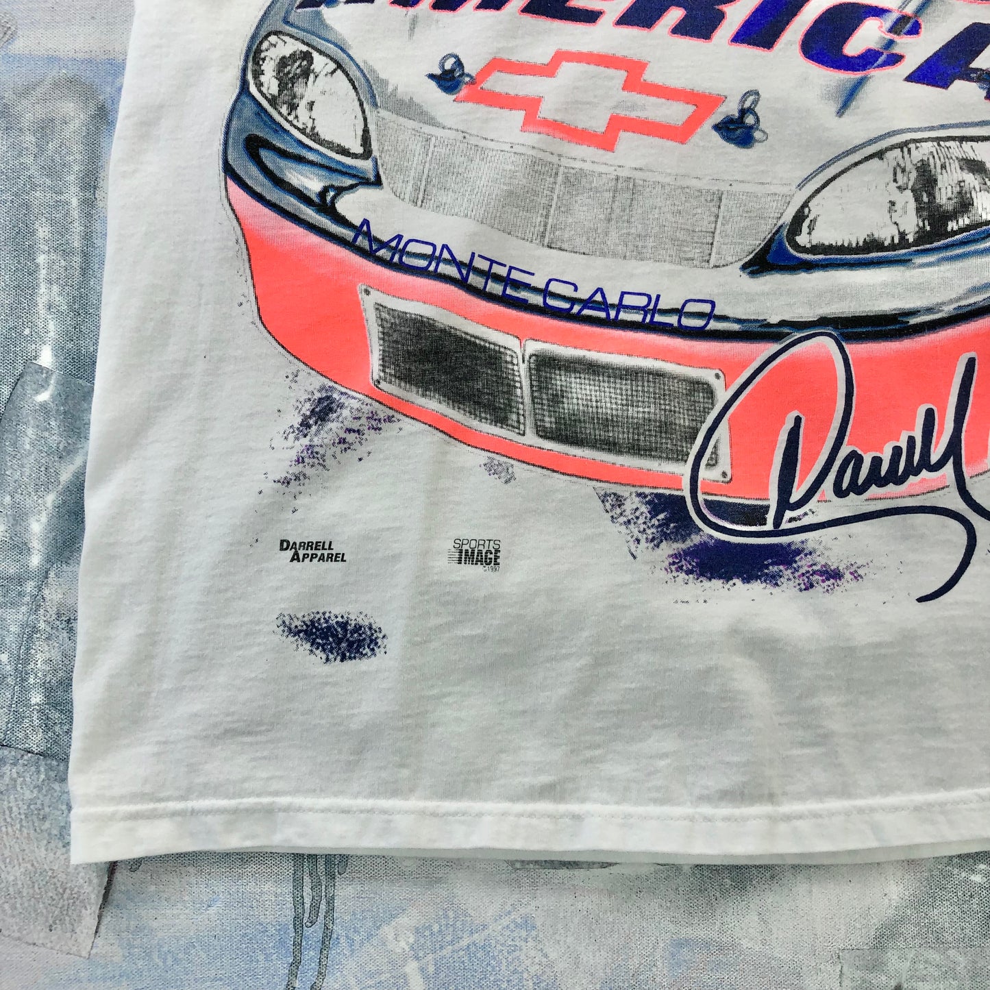Vintage 90s USA Darrel Waltrip Nascar 25th Anniversary AOP T Shirt XXL