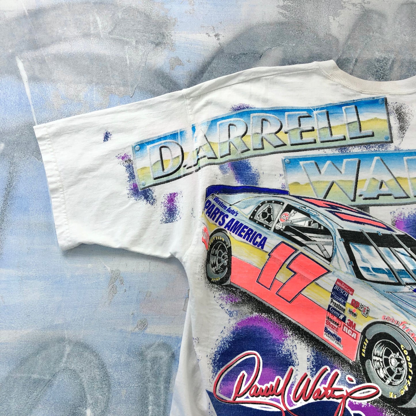 Vintage 90s USA Darrel Waltrip Nascar 25th Anniversary AOP T Shirt XXL