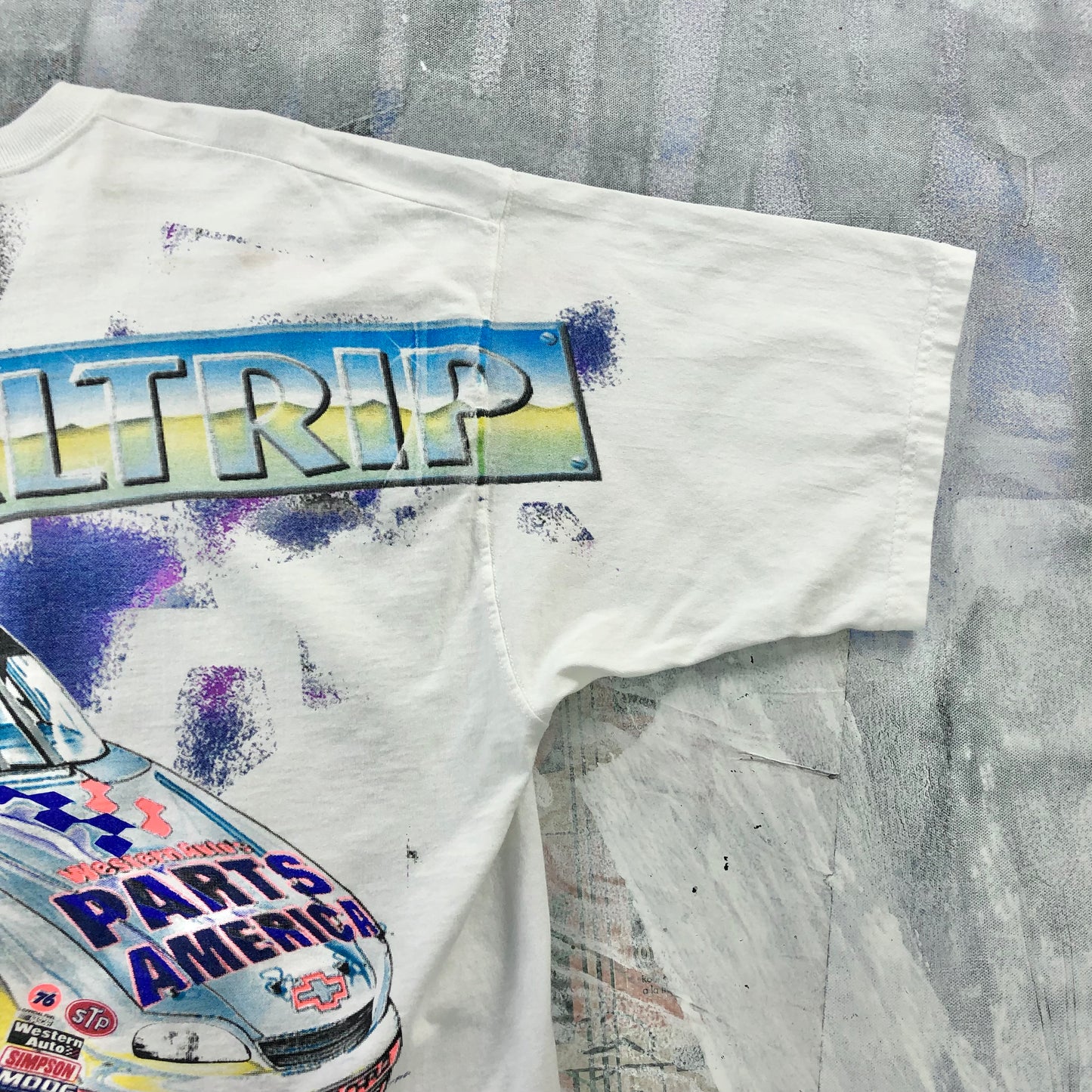 Vintage 90s USA Darrel Waltrip Nascar 25th Anniversary AOP T Shirt XXL