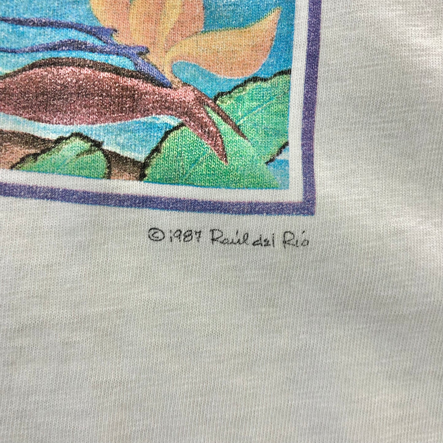 Vintage 80s Raul Del Rio Cockatoos Art Single Stitch T Shirt M