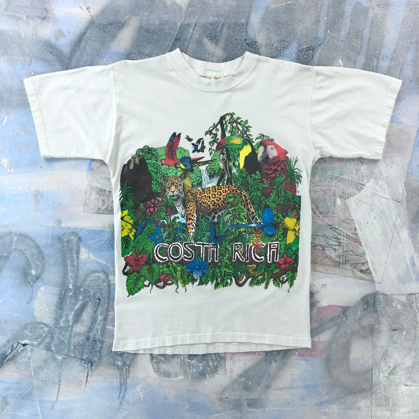 Vintage 90s Costa Rica Rain Forest Animals T Shirt M