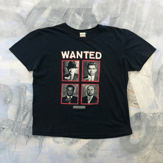 Vintage 90s Wanted Lanksy Luciano Gotti Capone The Mob Museum T Shirt XL