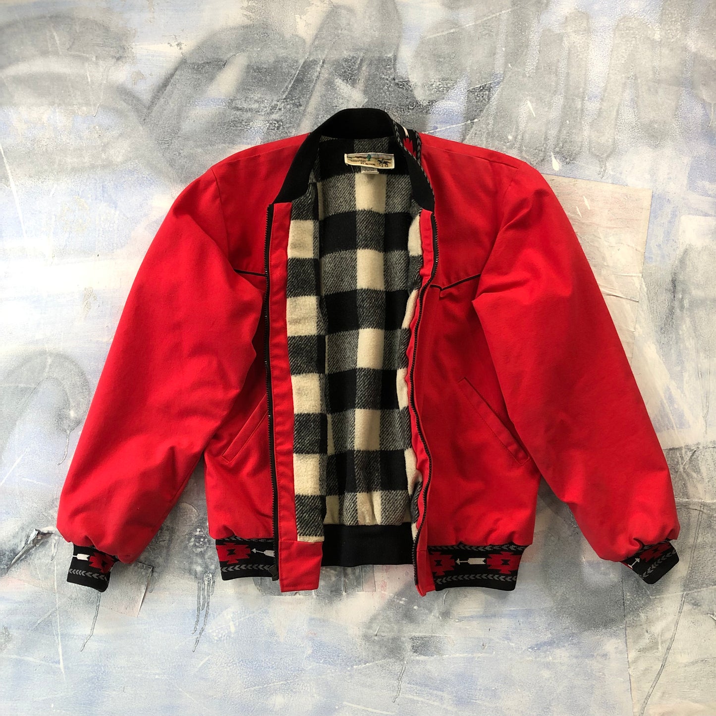 Saddlesmith Outfitters By Action Aztec Canvas Bomber Zip Jacket M