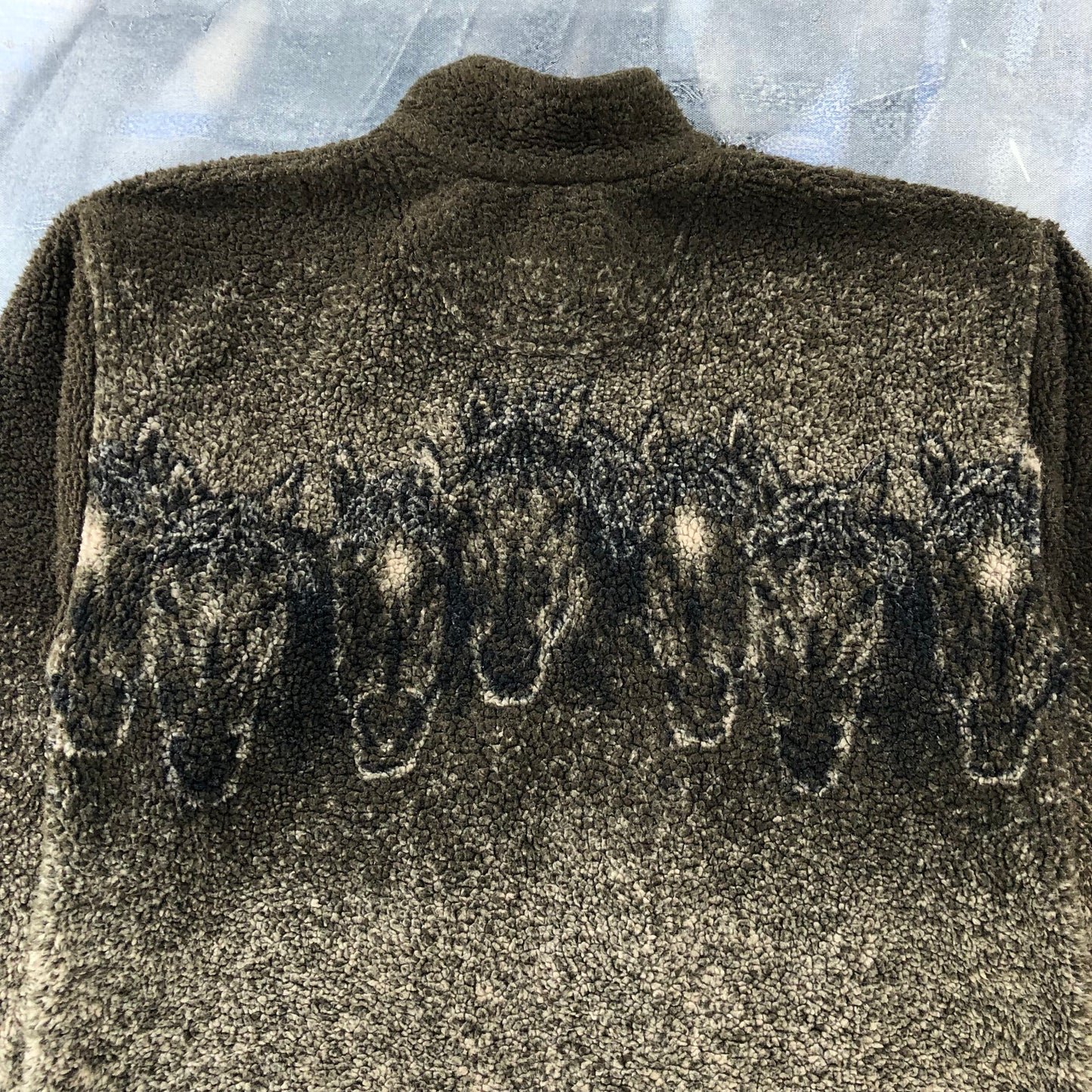 Vintage Outback Horses Full zip Fleece Sweatshirt L