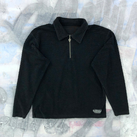 Vintage Indian Motorcycle Quarter Zip Long Sleeve Waffle Shirt L