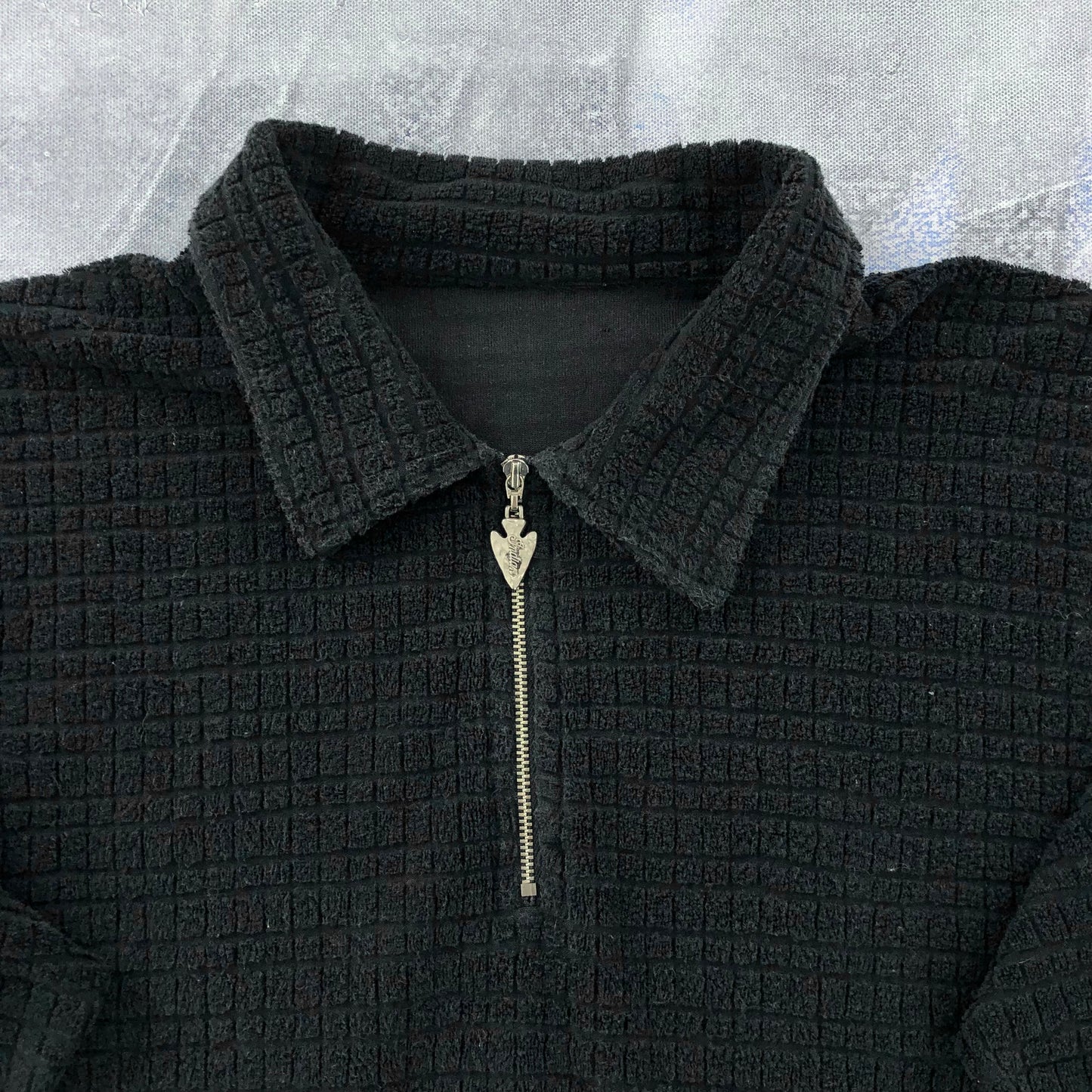 Vintage Indian Motorcycle Quarter Zip Long Sleeve Waffle Shirt L