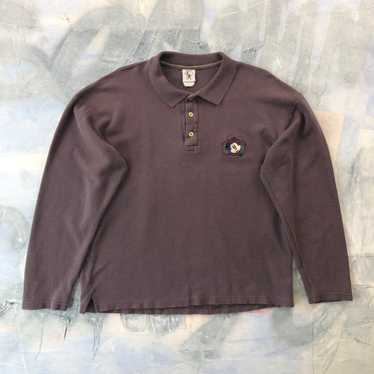 Vintage Mickey Classic Edition Mickey & Friends Long Sleeve Polo Shirt XL