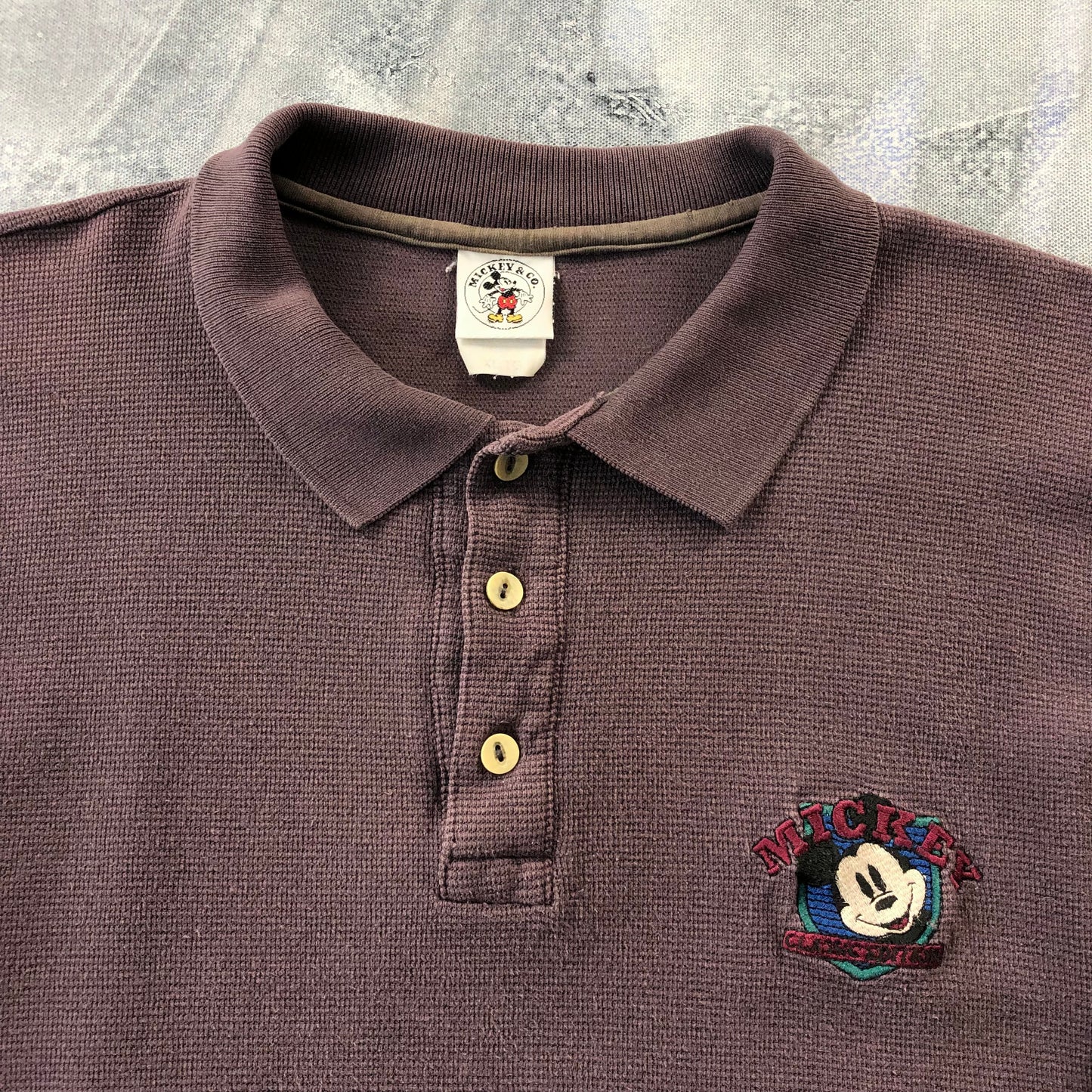 Vintage Mickey Classic Edition Mickey & Friends Long Sleeve Polo Shirt XL