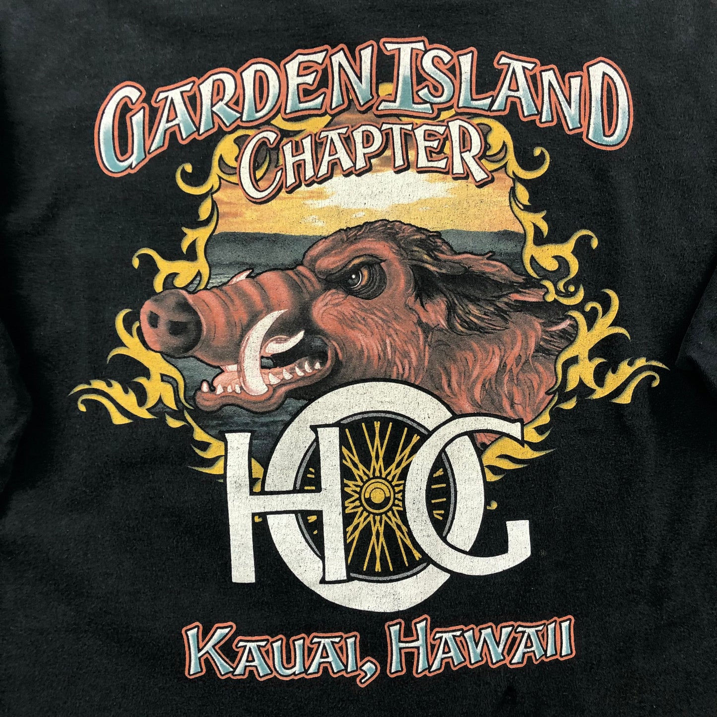 Vintage Harley Davidson Motorcycles HOG Kauai Hawaii Long Sleeve T Shirt L