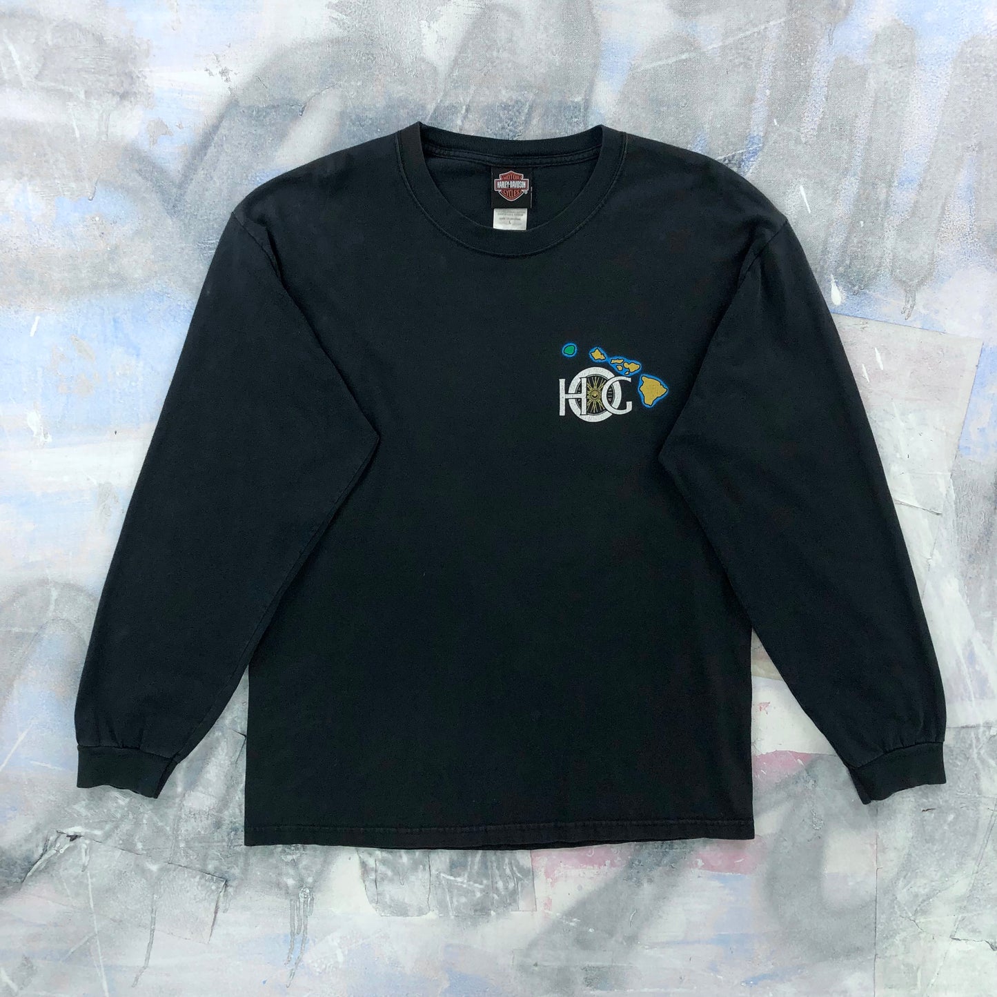 Vintage Harley Davidson Motorcycles HOG Kauai Hawaii Long Sleeve T Shirt L
