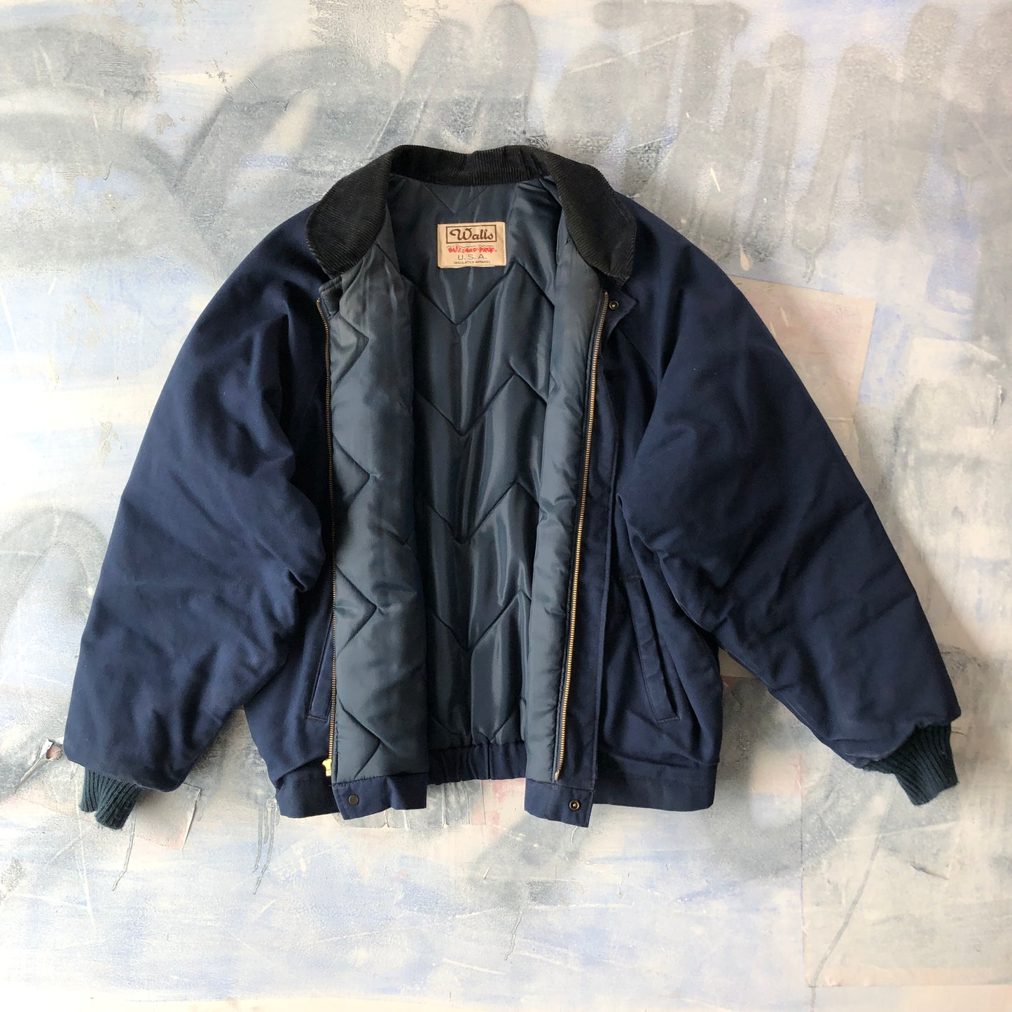 Walls Blizzard Pruf Retro Insulated Canvas Bomber Zip Jacket XL
