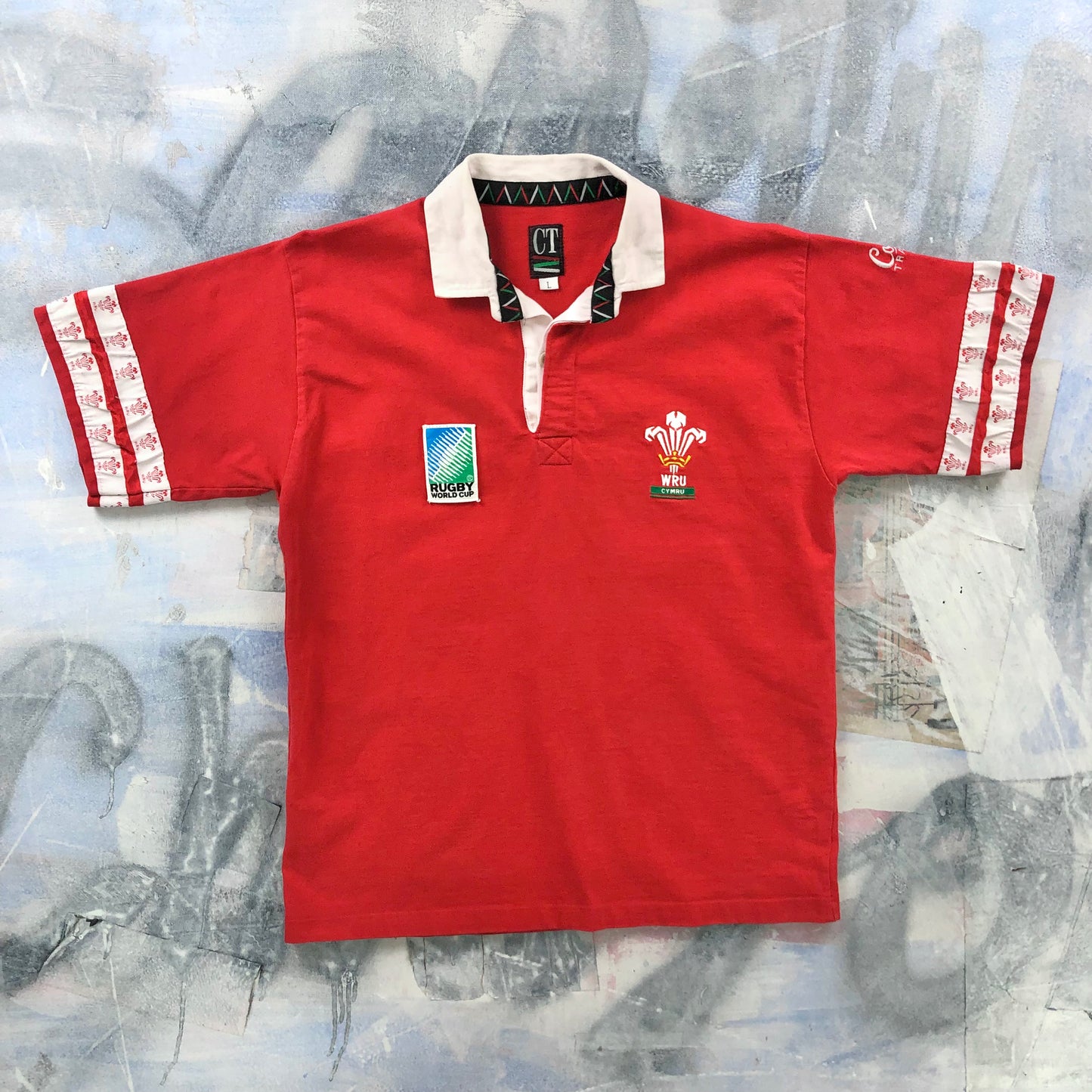 Vintage 90s Wales World Cup Rugby Union Polo Shirt L