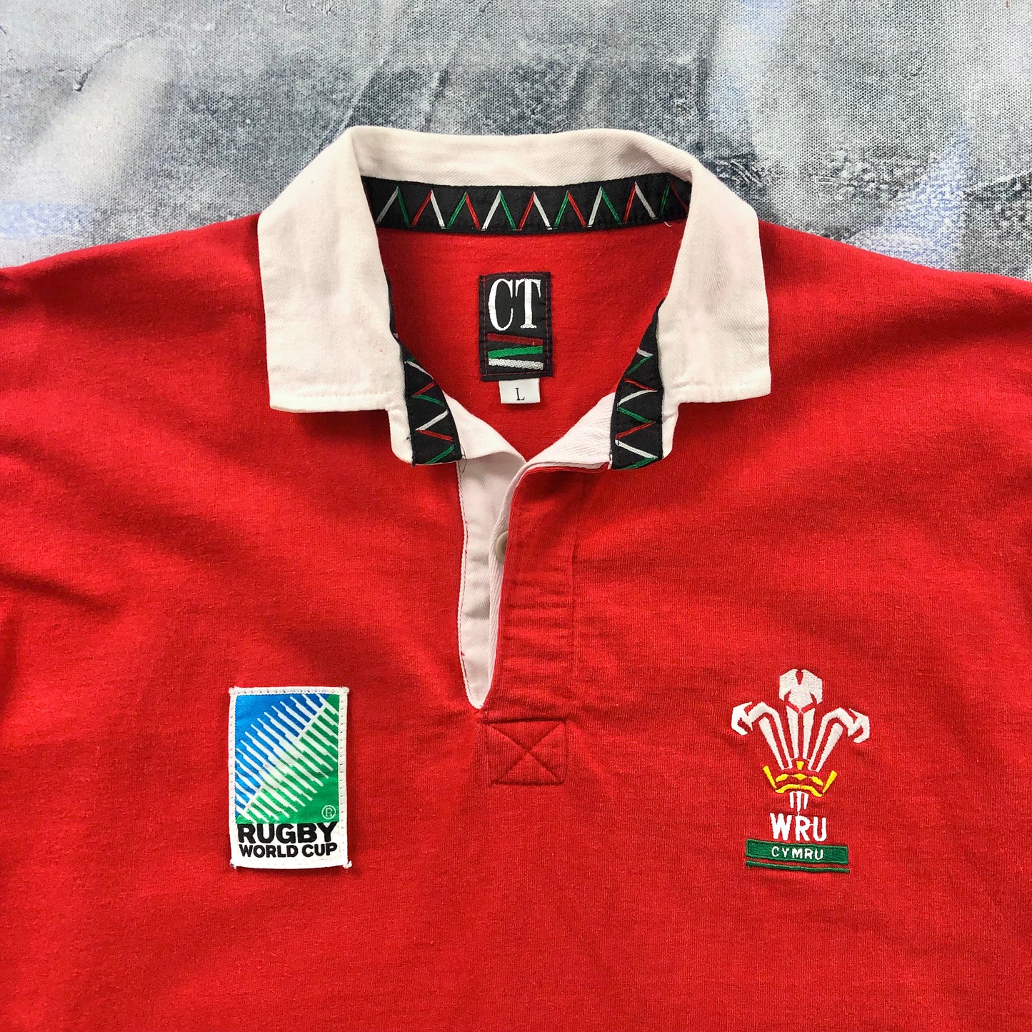 Vintage 90s Wales World Cup Rugby Union Polo Shirt L