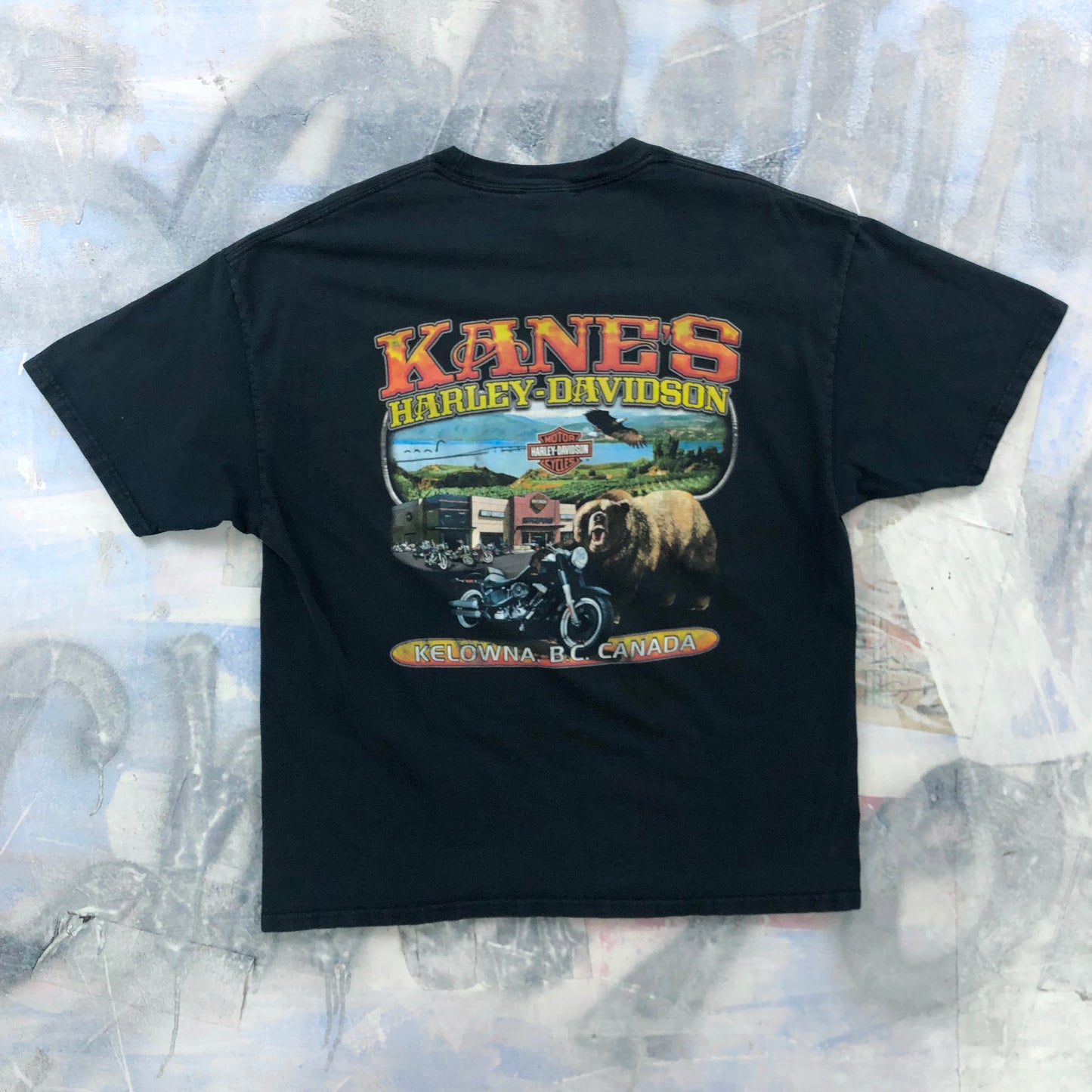 Vintage Harley Davidson Motorcycles Joker Rider Kelowna B.C Canada T Shirt XL