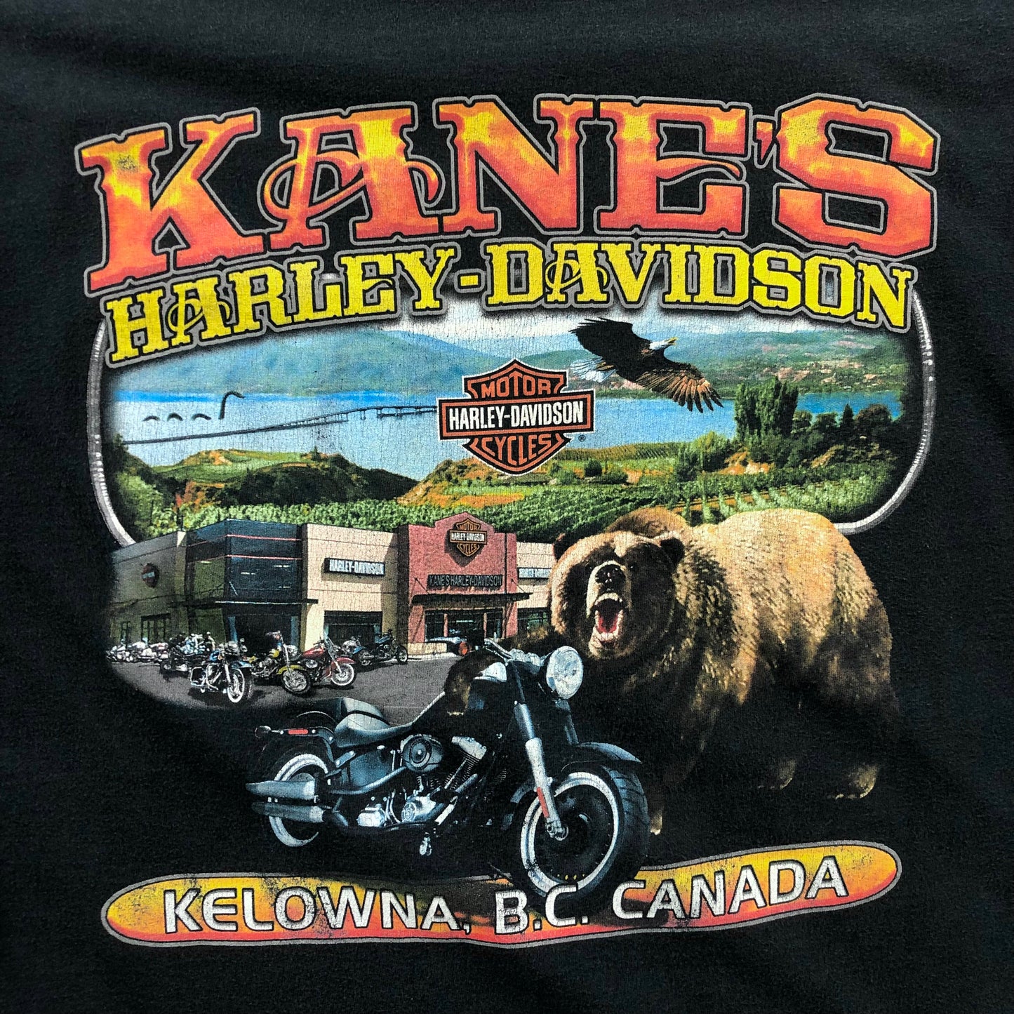 Vintage Harley Davidson Motorcycles Joker Rider Kelowna B.C Canada T Shirt XL