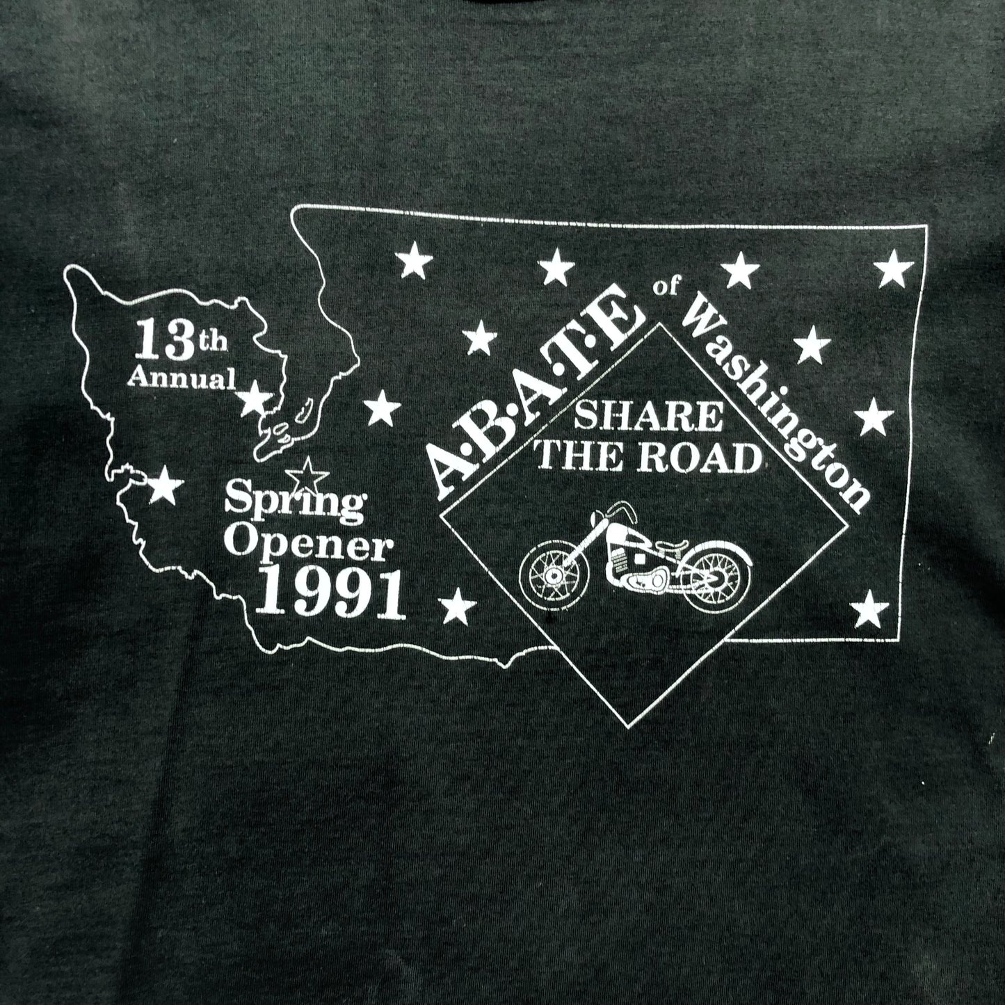 Vintage 90s USA Spring Opener A.B.A.T.E Washington Motorcycle T Shirt L