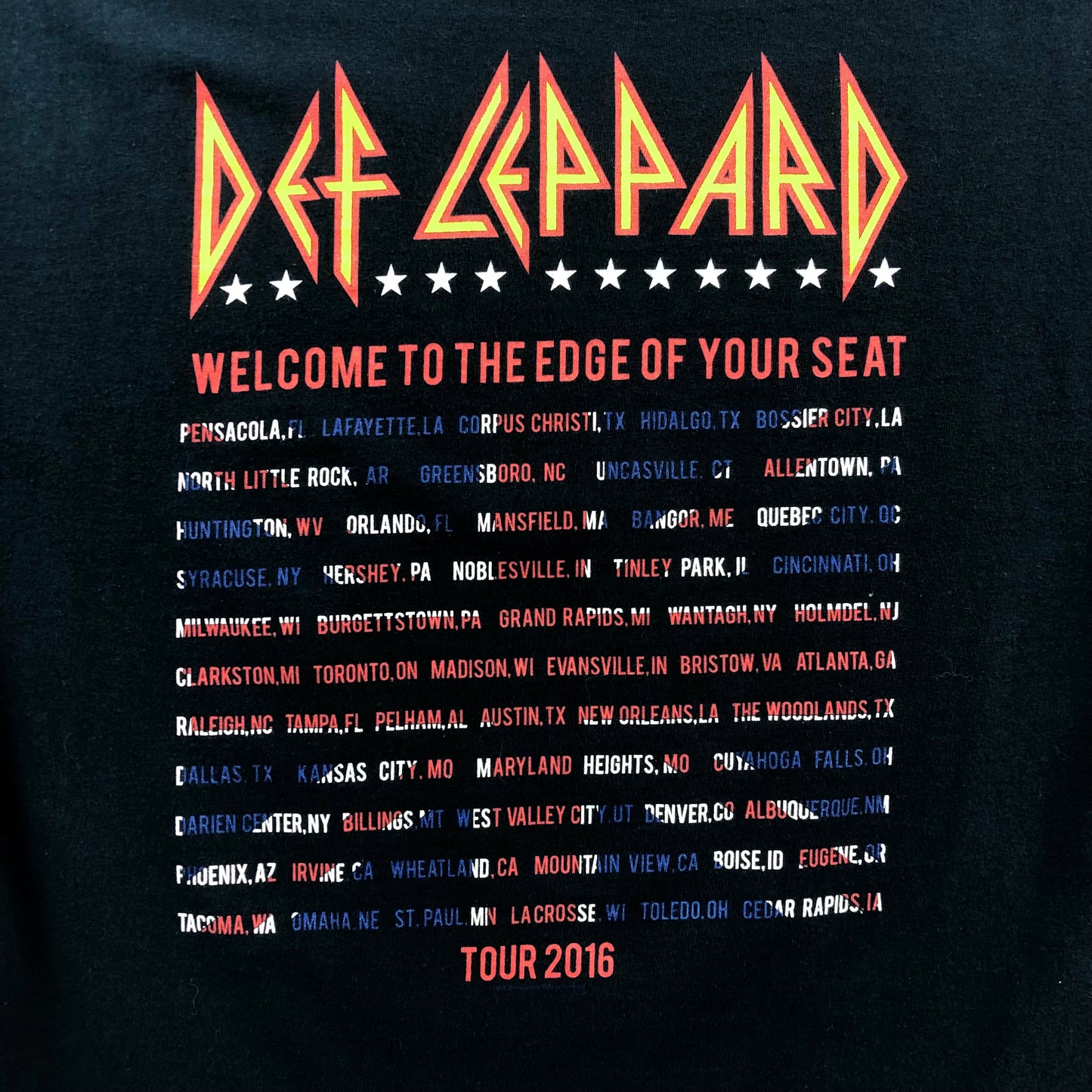 Vintage Welcome To The Edge Of Your Seat Tour T Shirt L