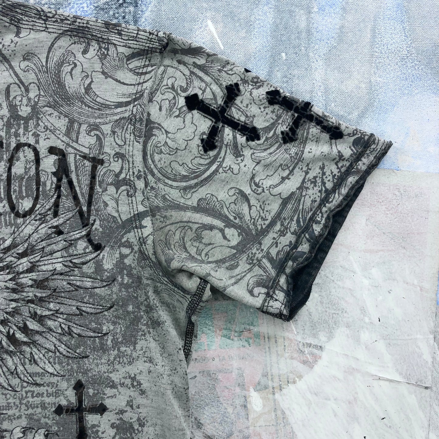 Vintage Y2K USA Affliction Live Fast T Shirt L