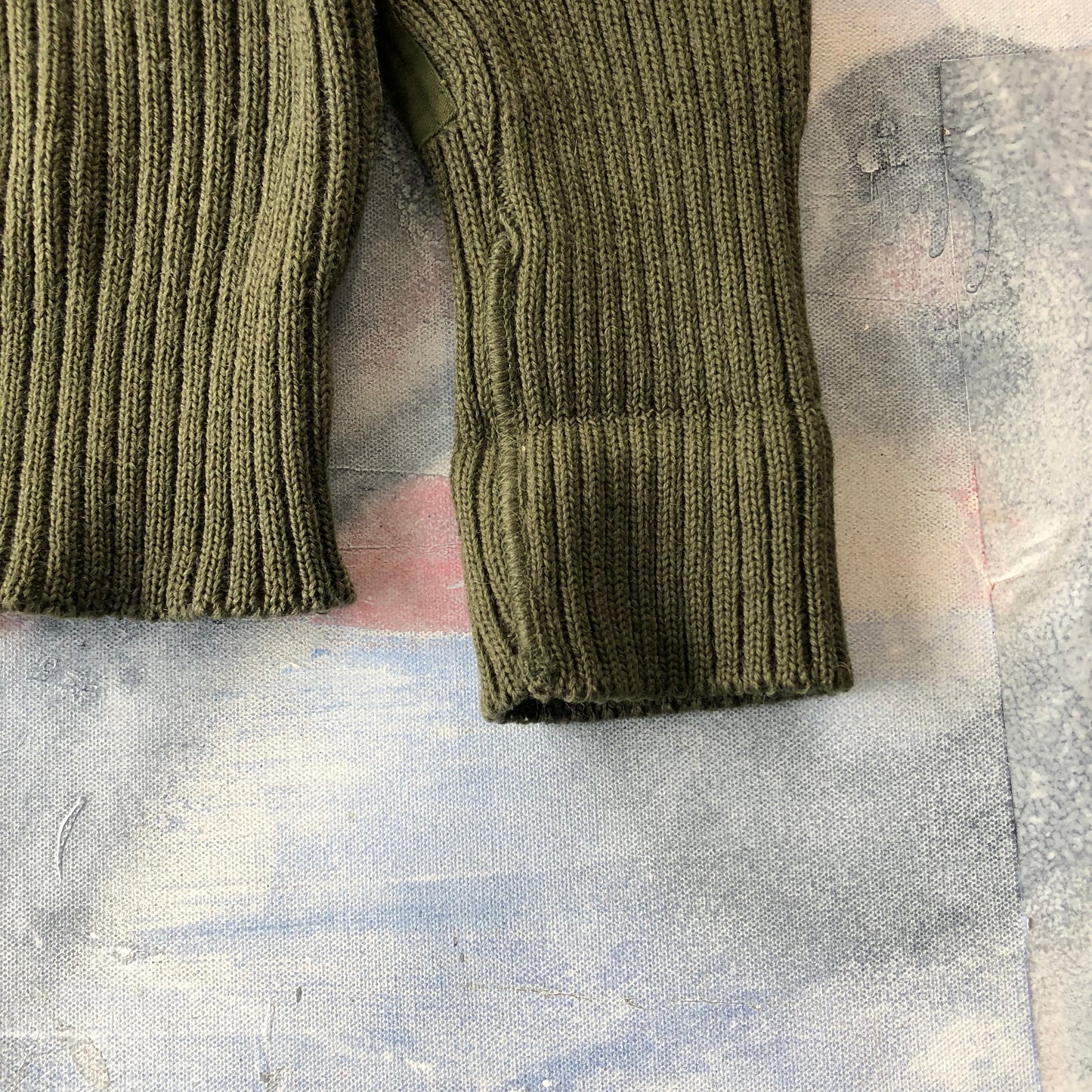 L.L Bean Freeport Maine Retro Military Wool Sweater L