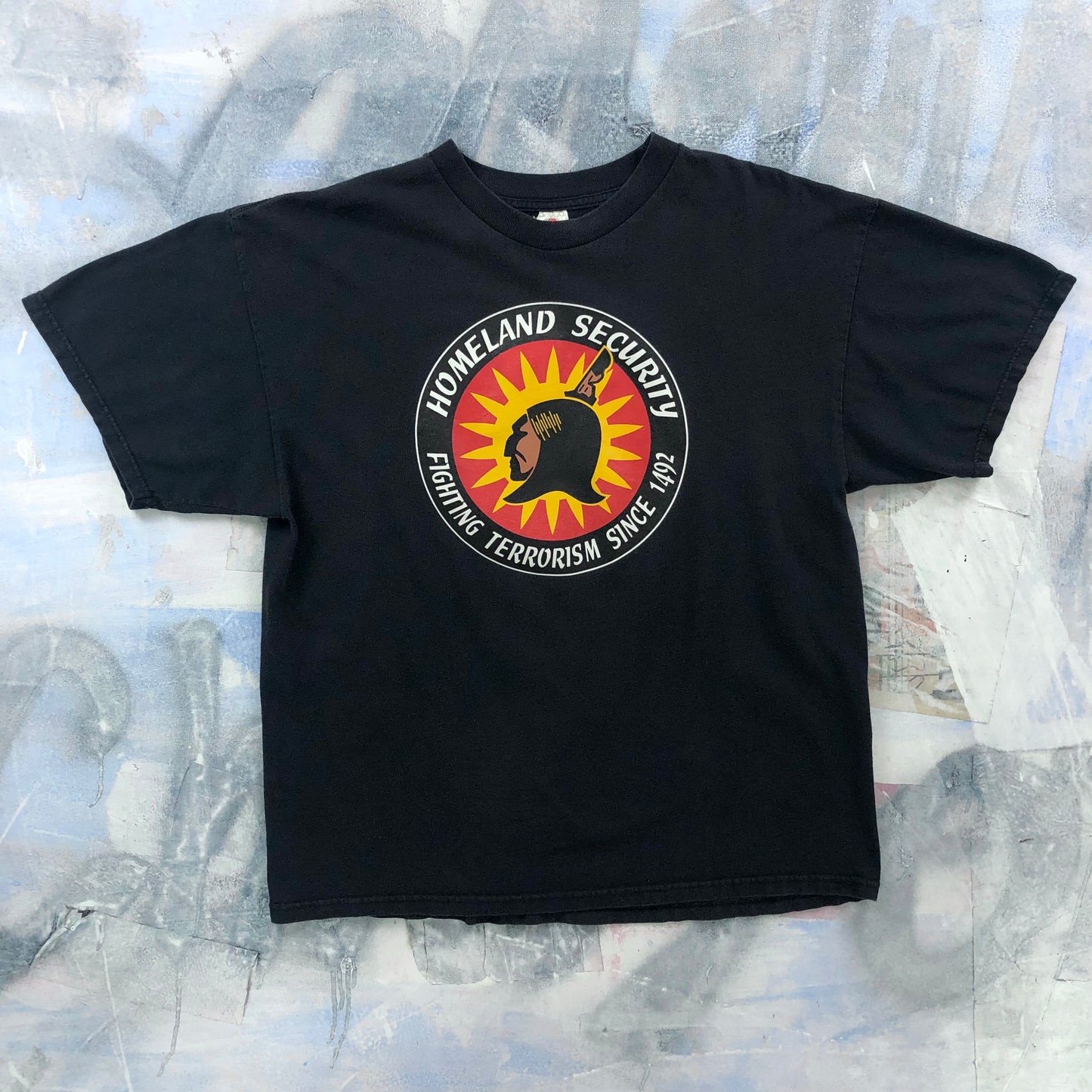 Vintage Homeland Security Fighting Terrorism Since 1492 T Shirt XL